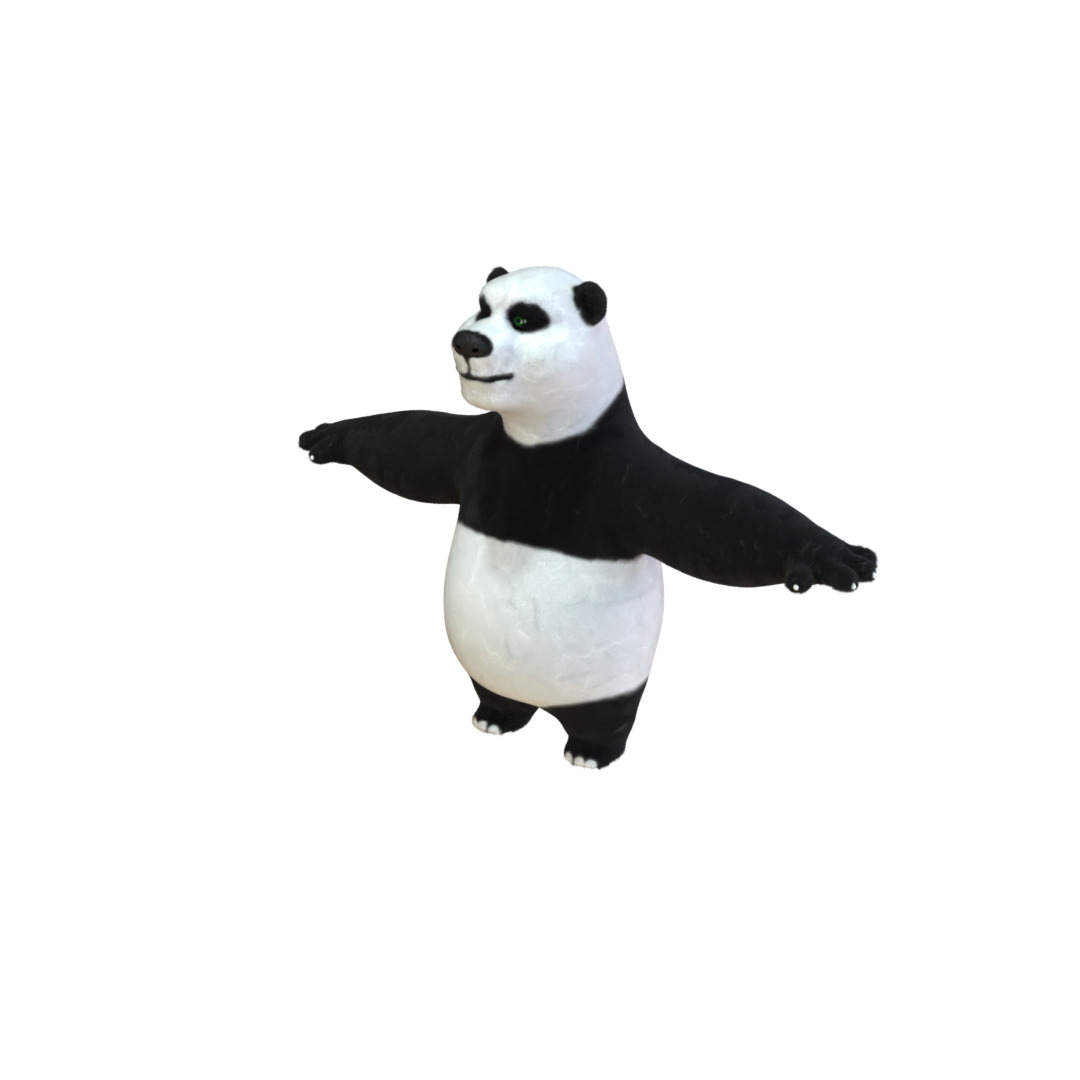 Panda 3D Model Rigged Textured Low-poly 3D model_5