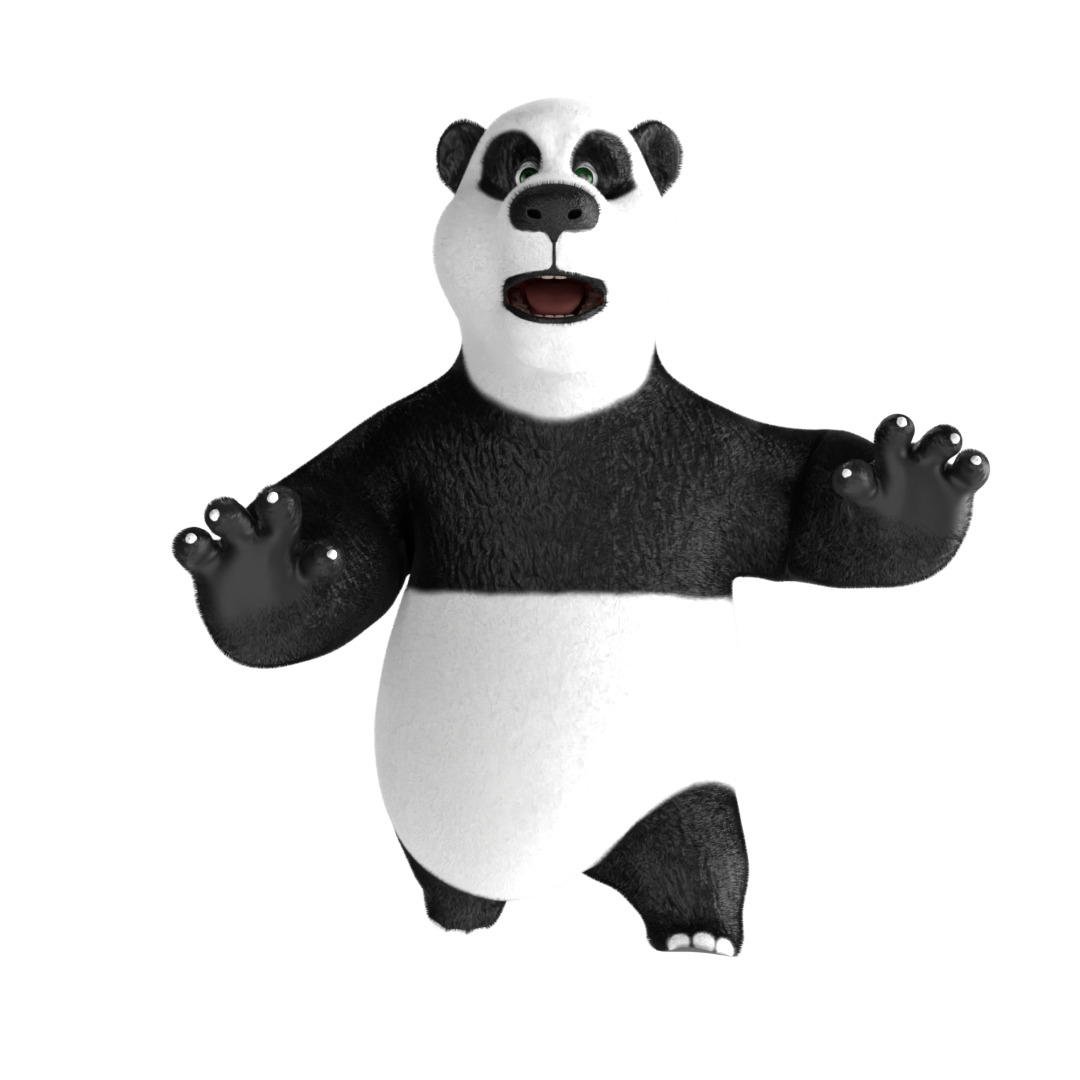 Panda 3D Model Rigged Textured Low-poly 3D model_1