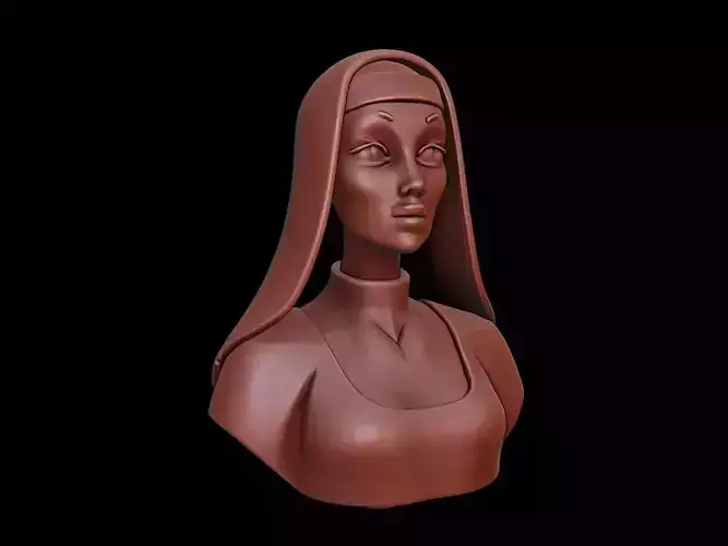 Nun Bust 3D print model