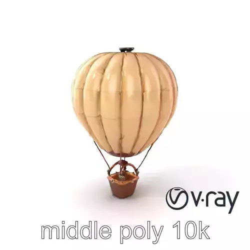 Vintage Hot Air Balloon Classic Striped Model Pack