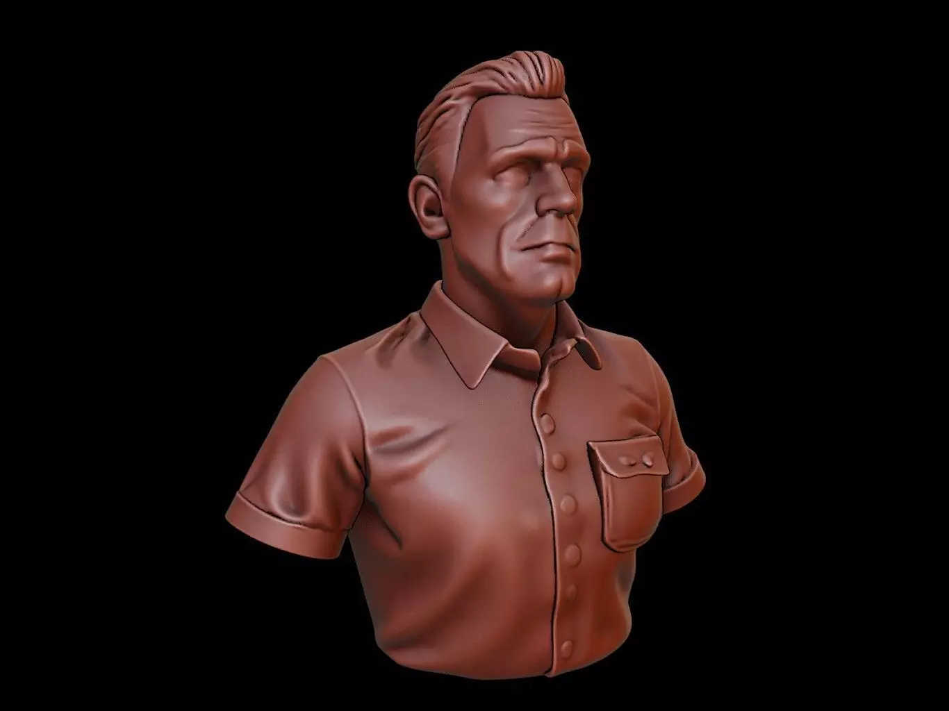 Nurse Man Bust 3D print model_0
