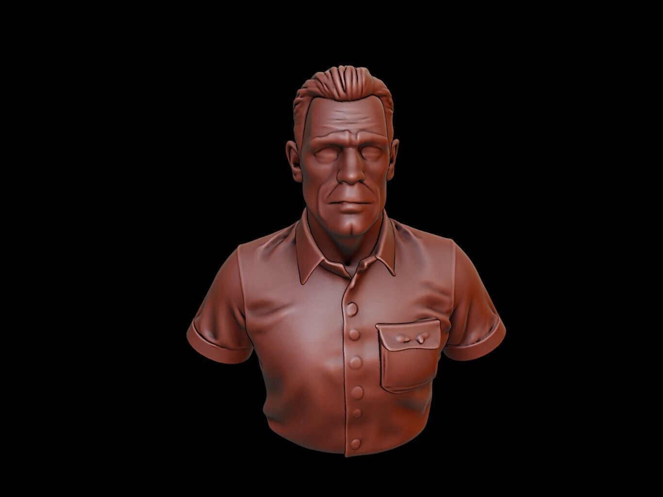 Nurse Man Bust 3D print model_1
