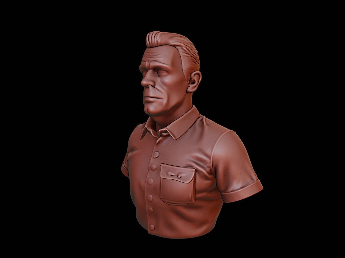 Nurse Man Bust 3D print model_2