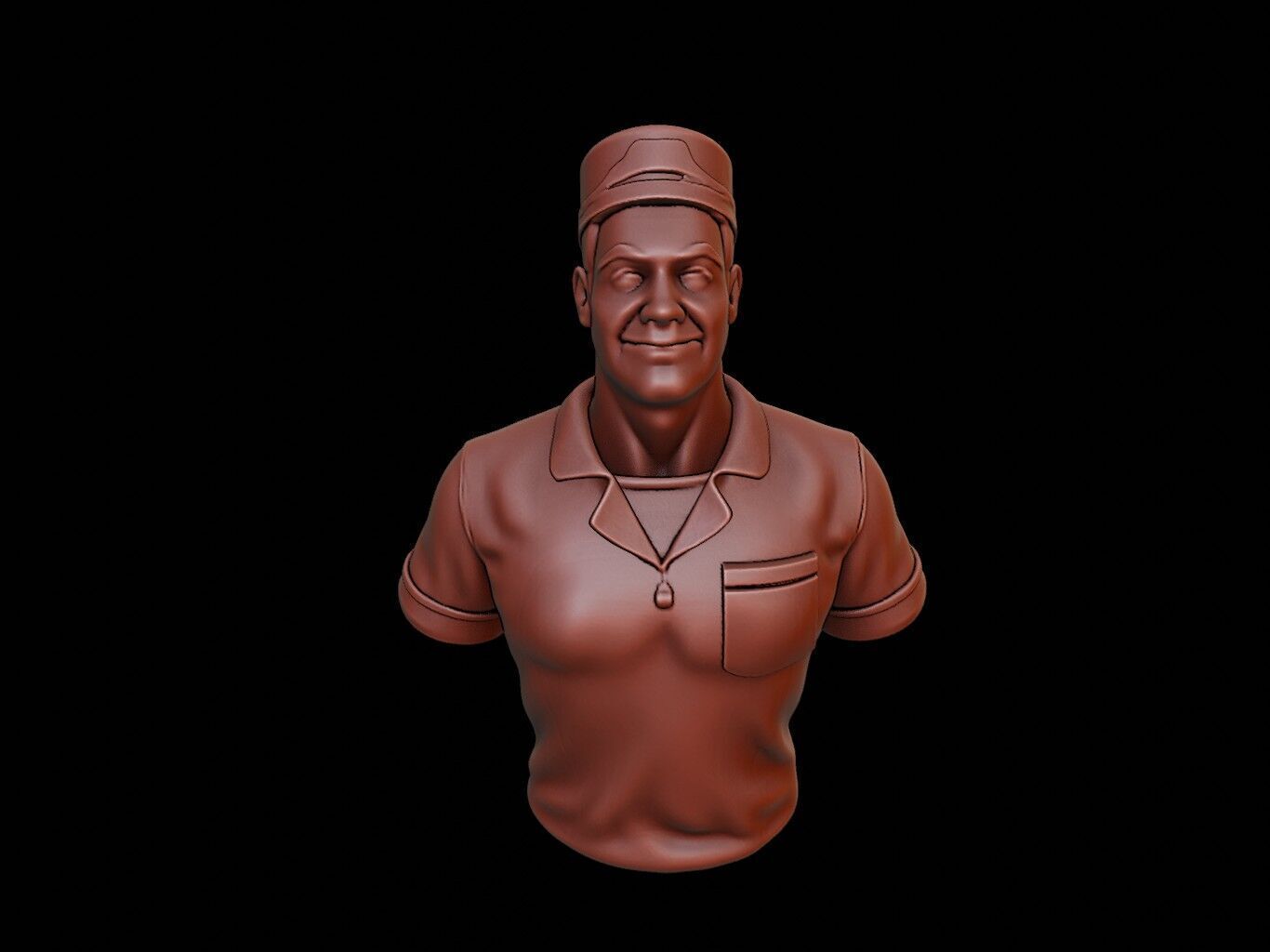 Nurse Man Bust 3D print model_1