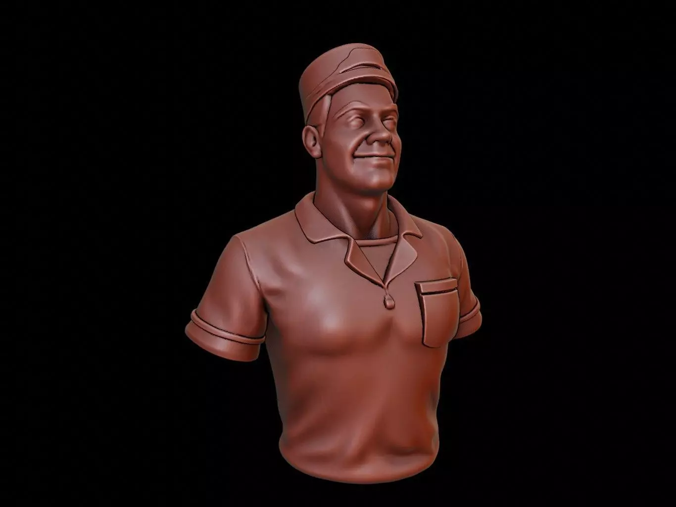 Nurse Man Bust 3D print model_0
