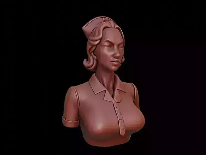 Nurse woman Bust 3D print model