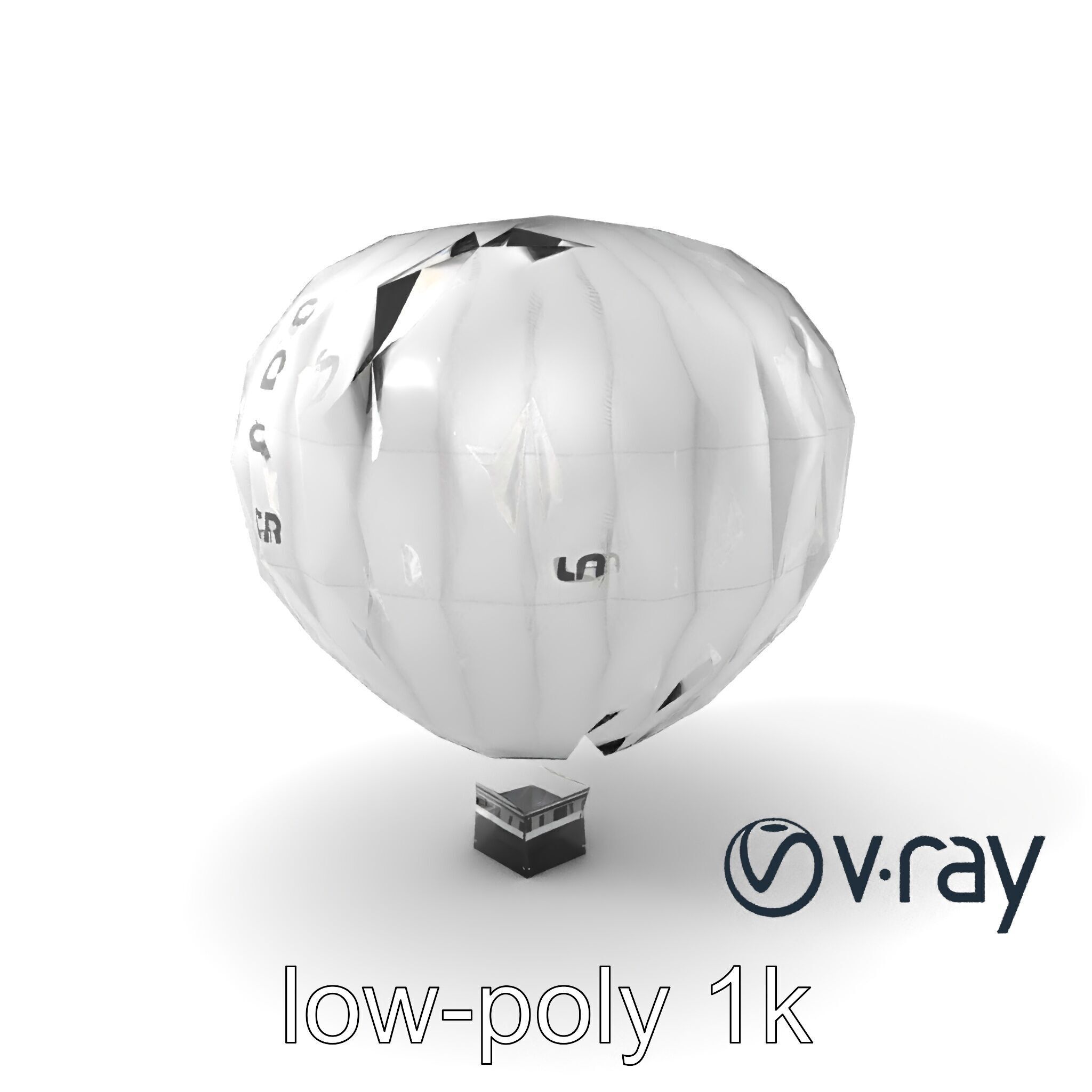 Modern High-Altitude Balloon 3D model pack Low-poly 3D model_2