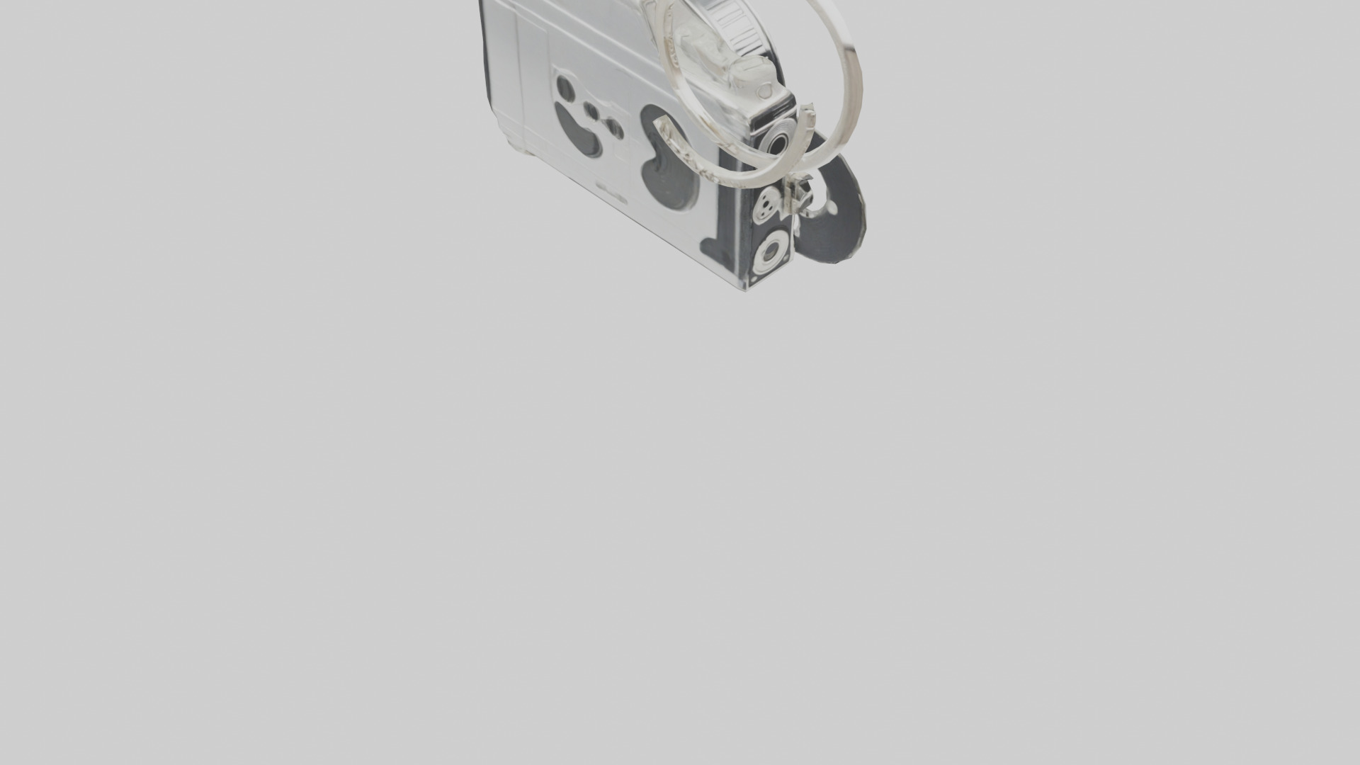 Camera film reel keychain model Low-poly 3D model_6