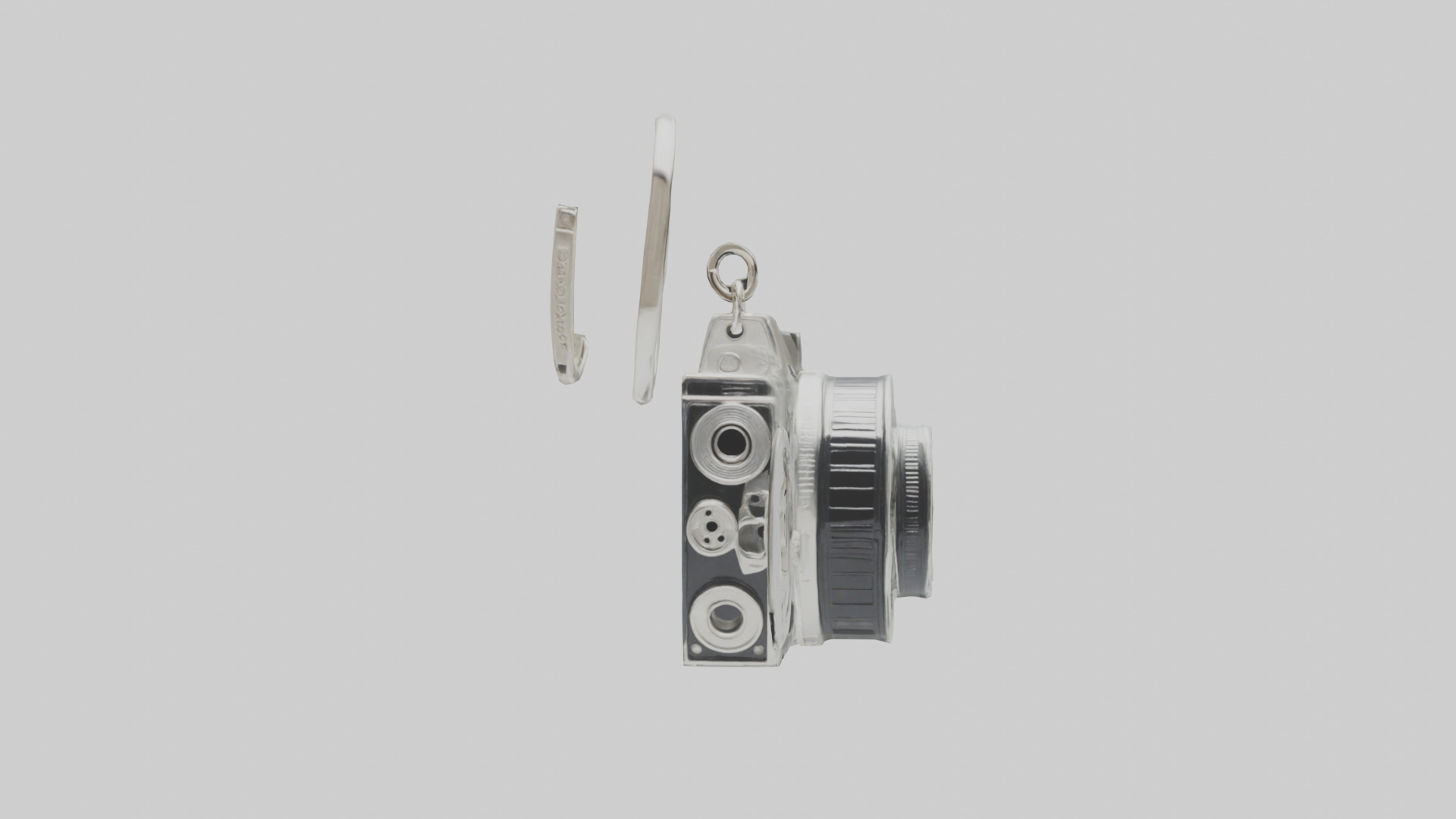 Camera film reel keychain model Low-poly 3D model_12