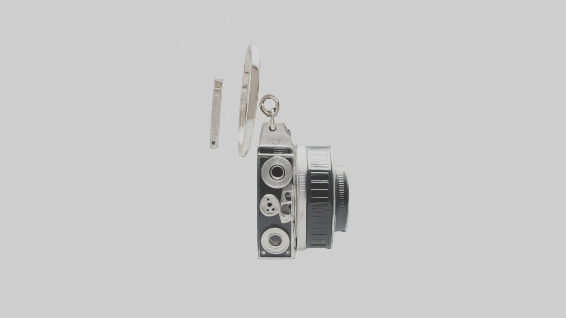 Camera film reel keychain model Low-poly 3D model_10