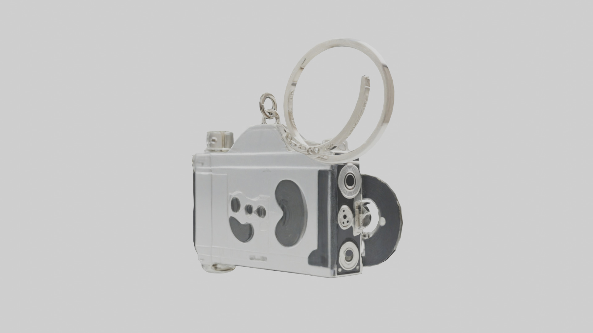 Camera film reel keychain model Low-poly 3D model_7
