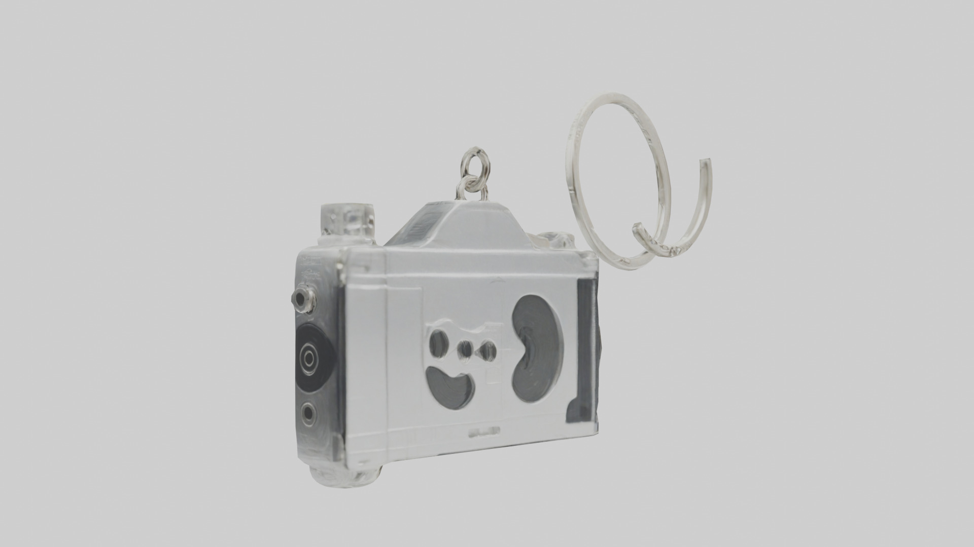 Camera film reel keychain model Low-poly 3D model_2