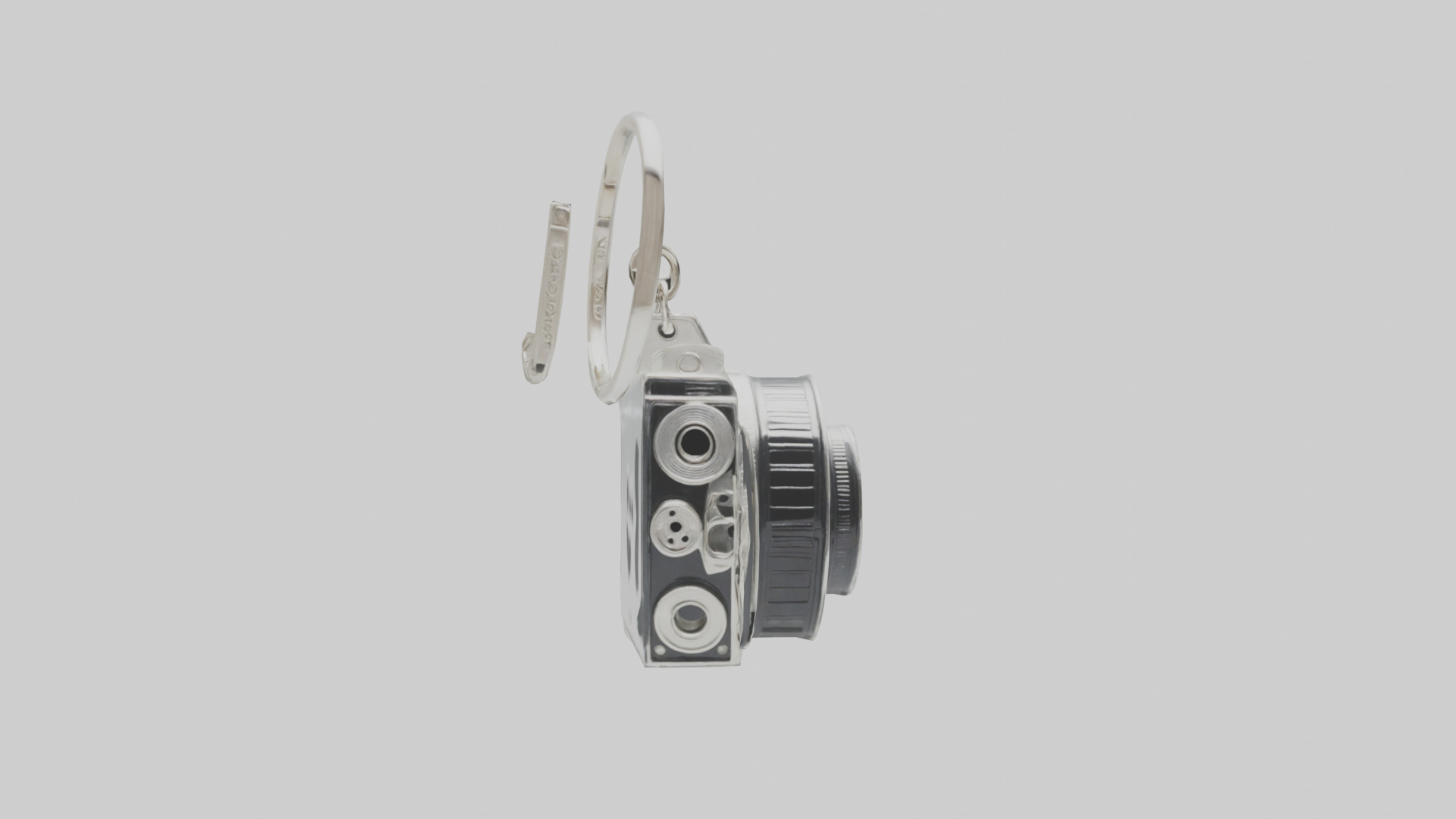 Camera film reel keychain model Low-poly 3D model_17