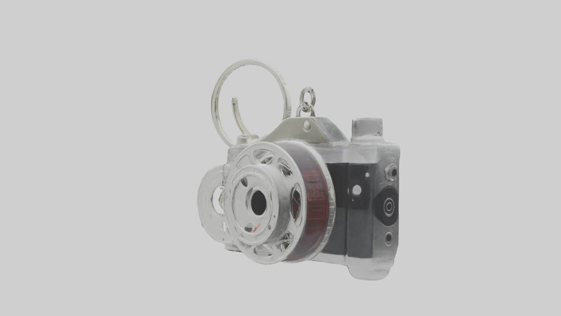 Camera film reel keychain model Low-poly 3D model_1