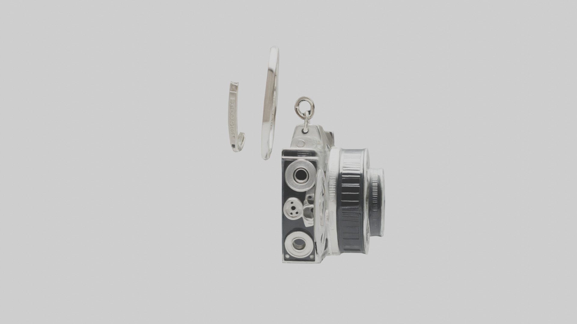 Camera film reel keychain model Low-poly 3D model_15