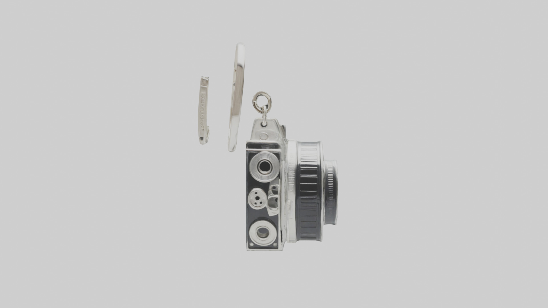 Camera film reel keychain model Low-poly 3D model_14