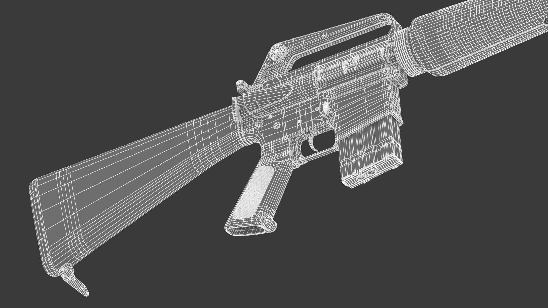 Assault Rifle Xm16E1  3D model_28