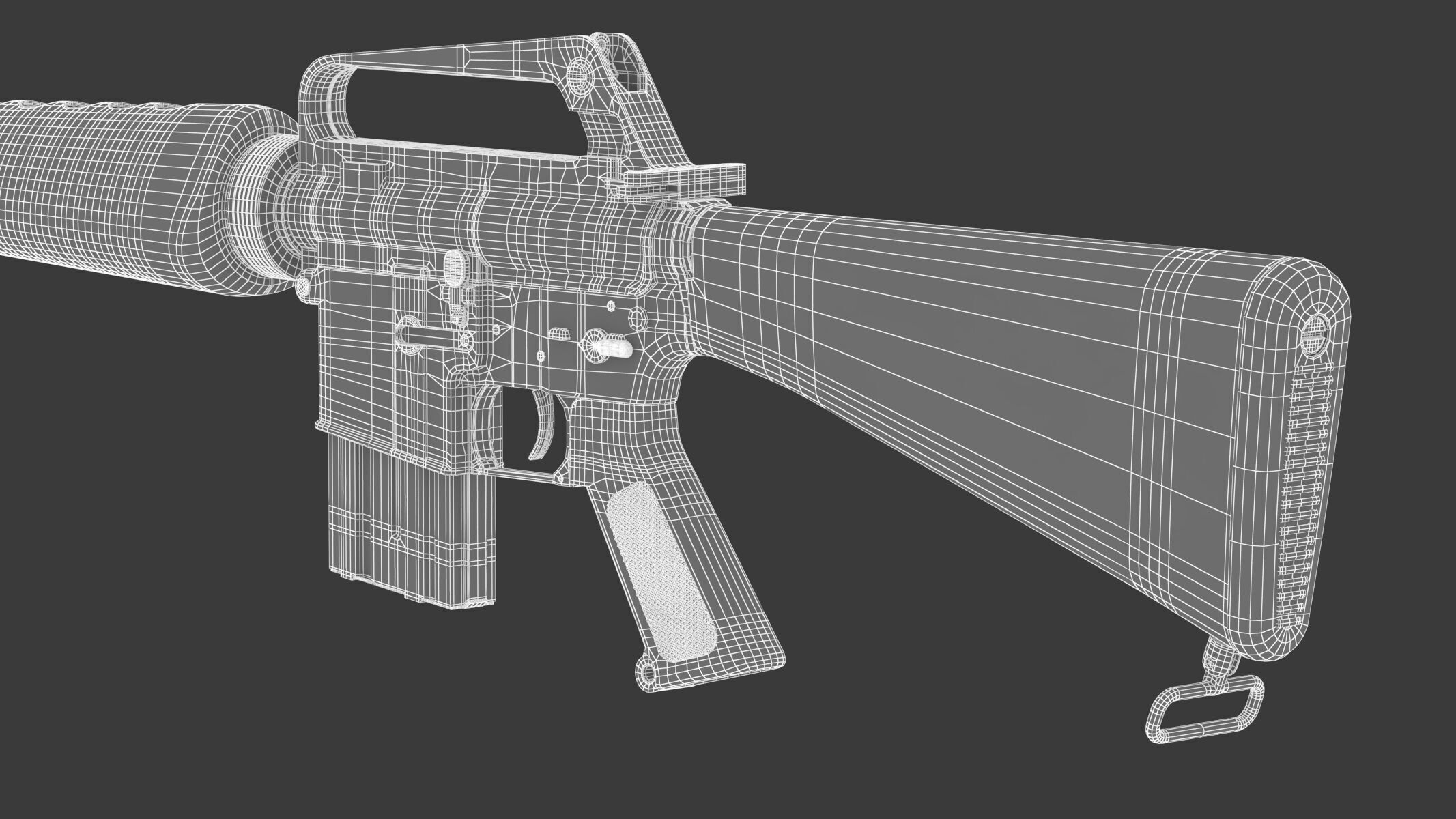 Assault Rifle Xm16E1  3D model_26