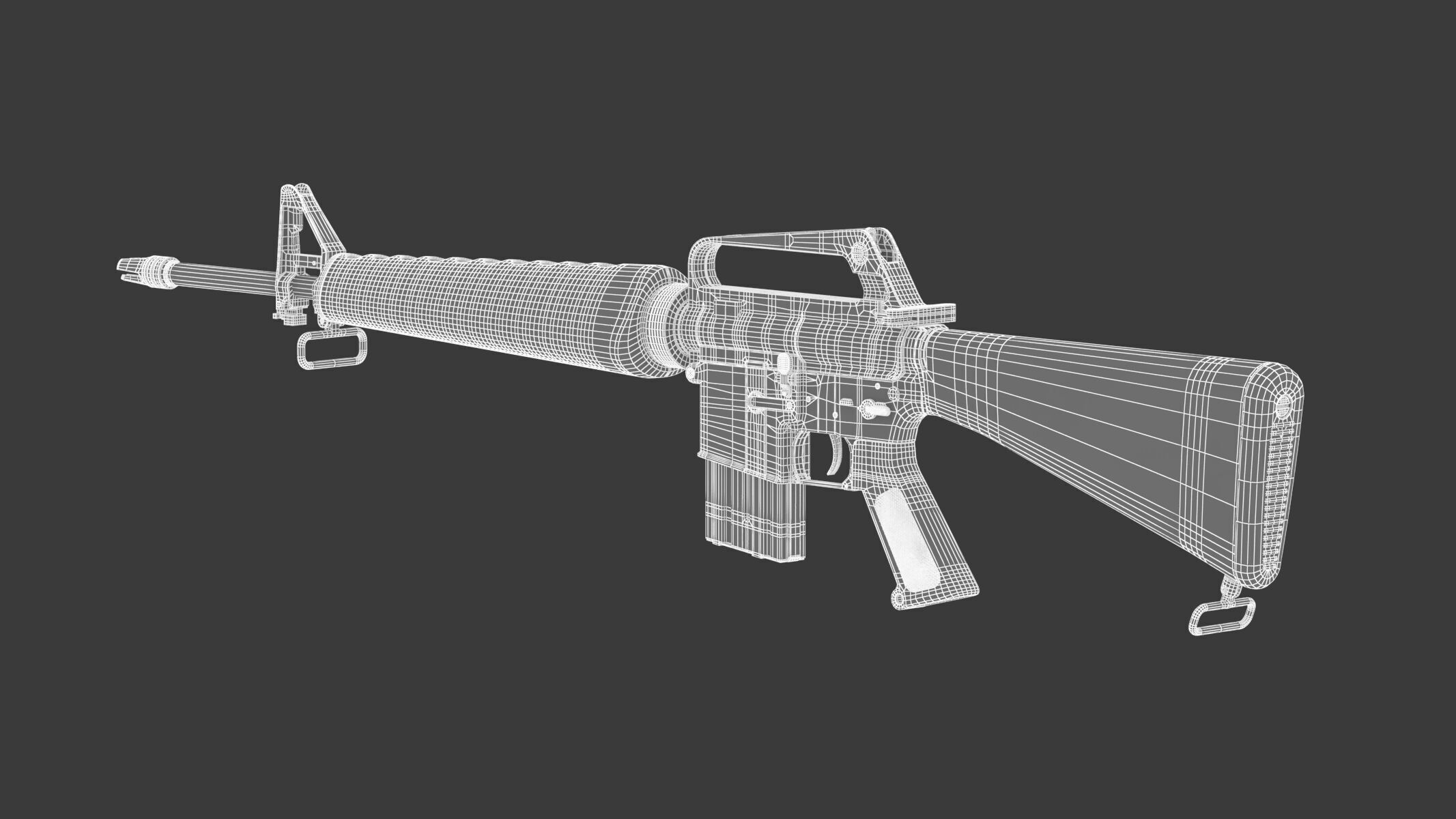 Assault Rifle Xm16E1  3D model_19