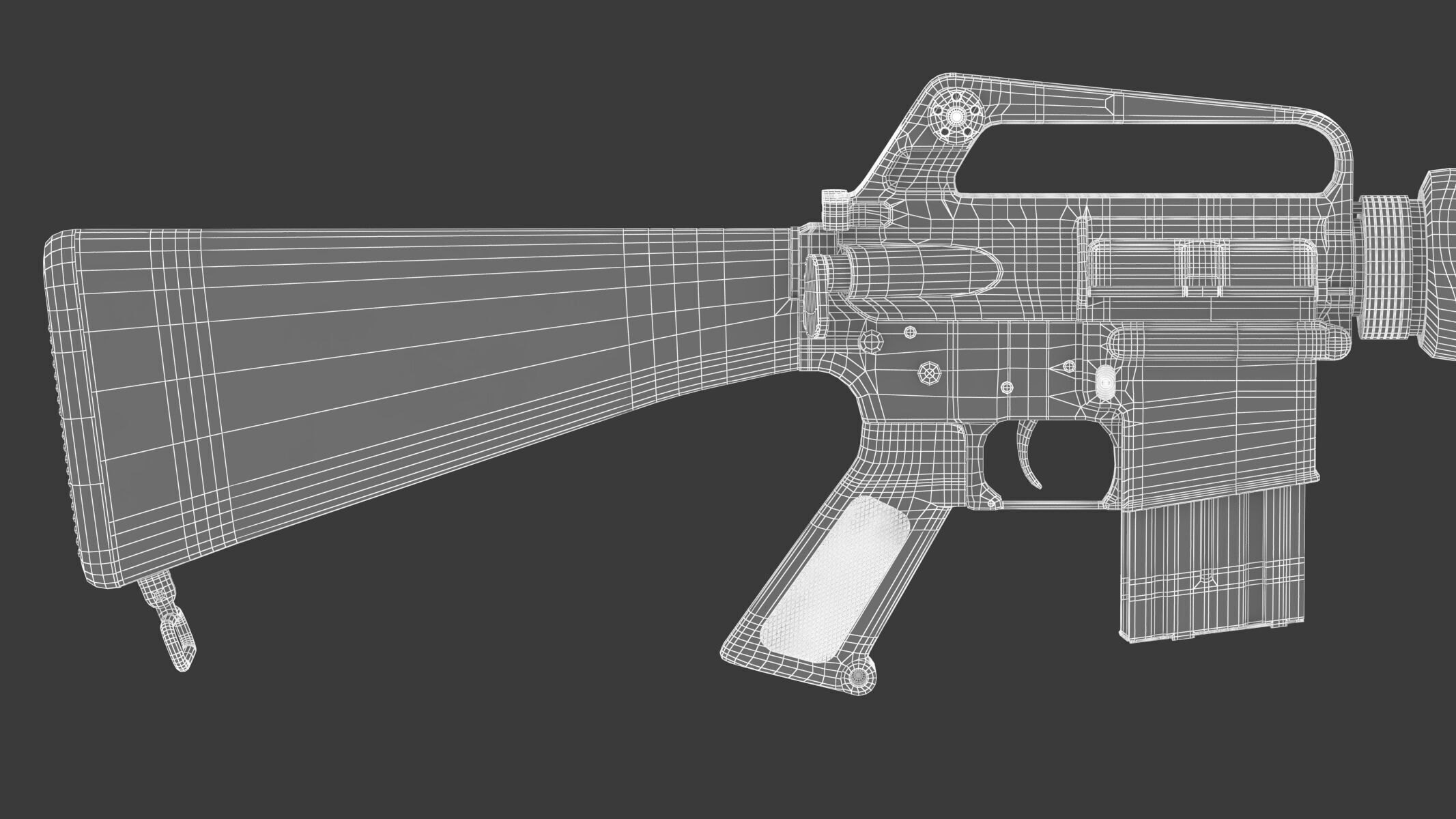 Assault Rifle Xm16E1  3D model_24