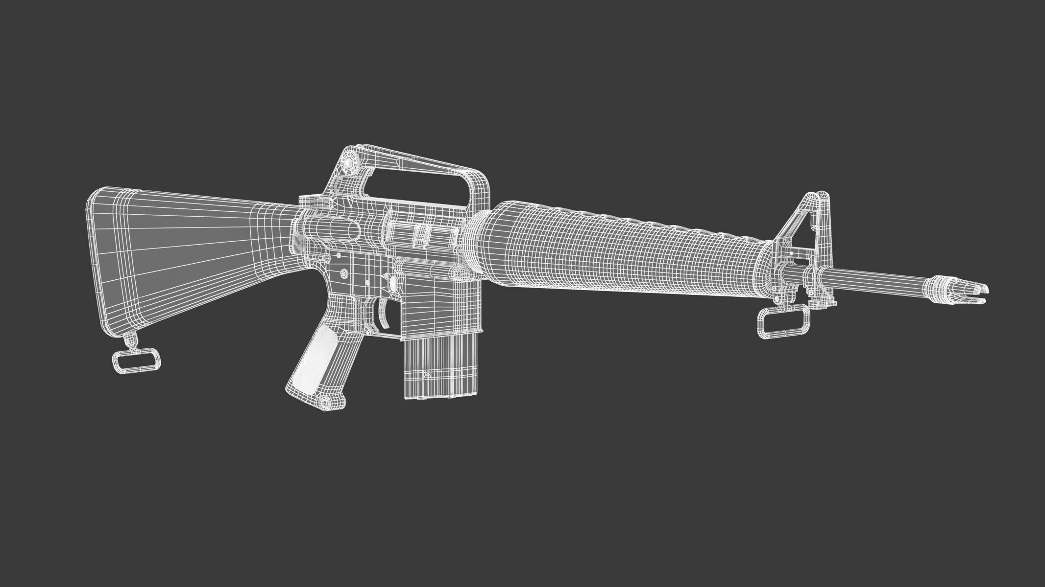 Assault Rifle Xm16E1  3D model_16