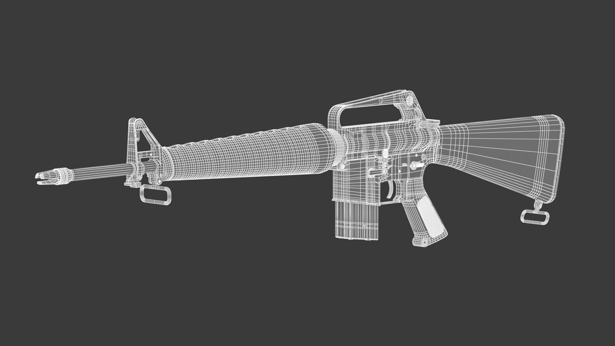 Assault Rifle Xm16E1  3D model_15