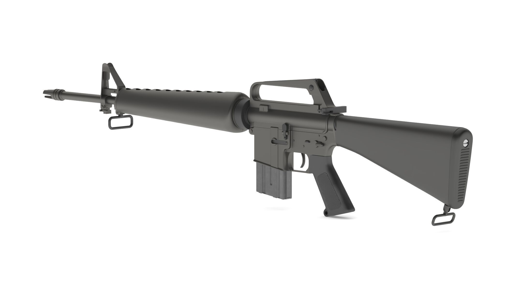 Assault Rifle Xm16E1  3D model_4