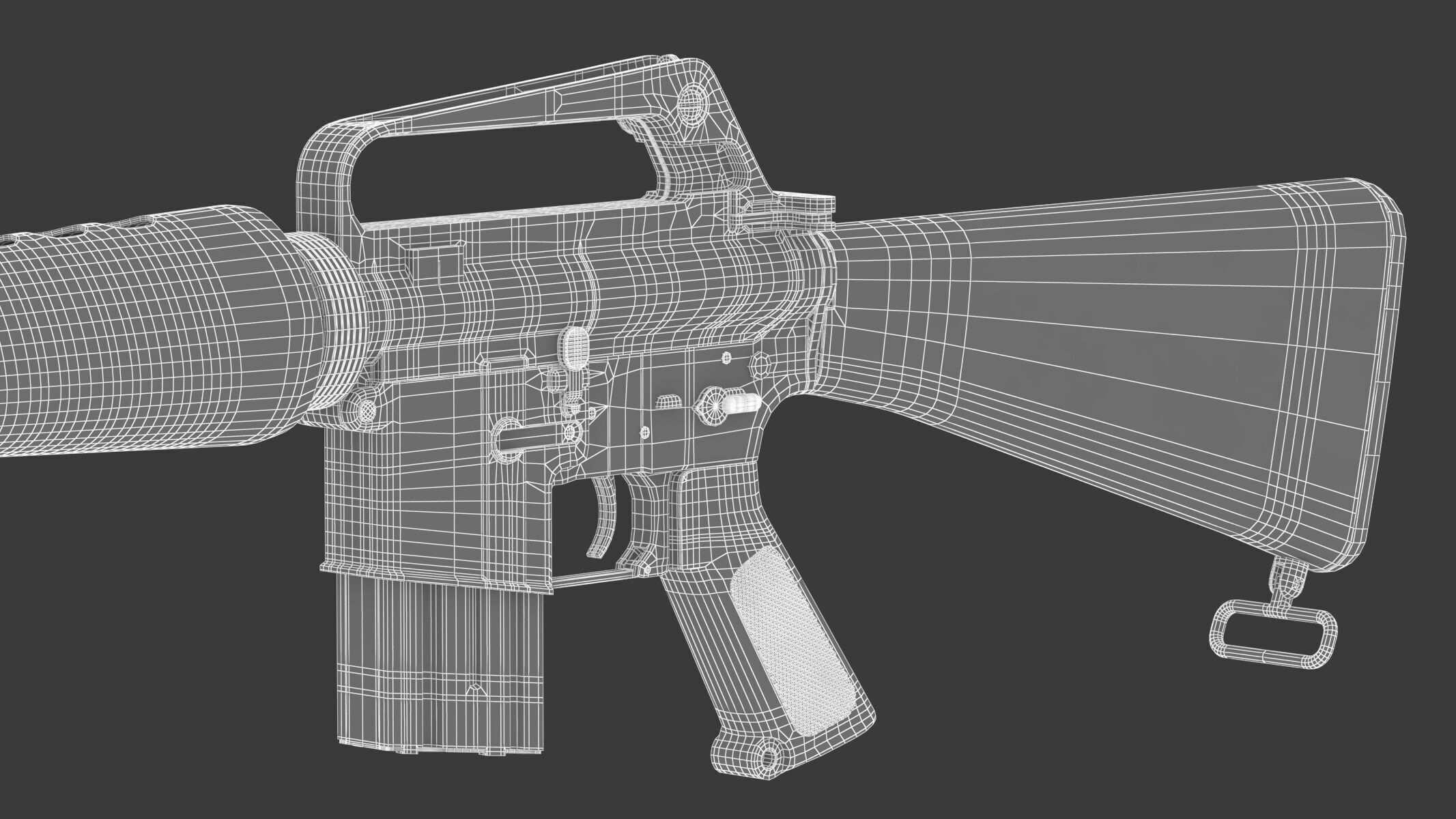 Assault Rifle Xm16E1  3D model_22