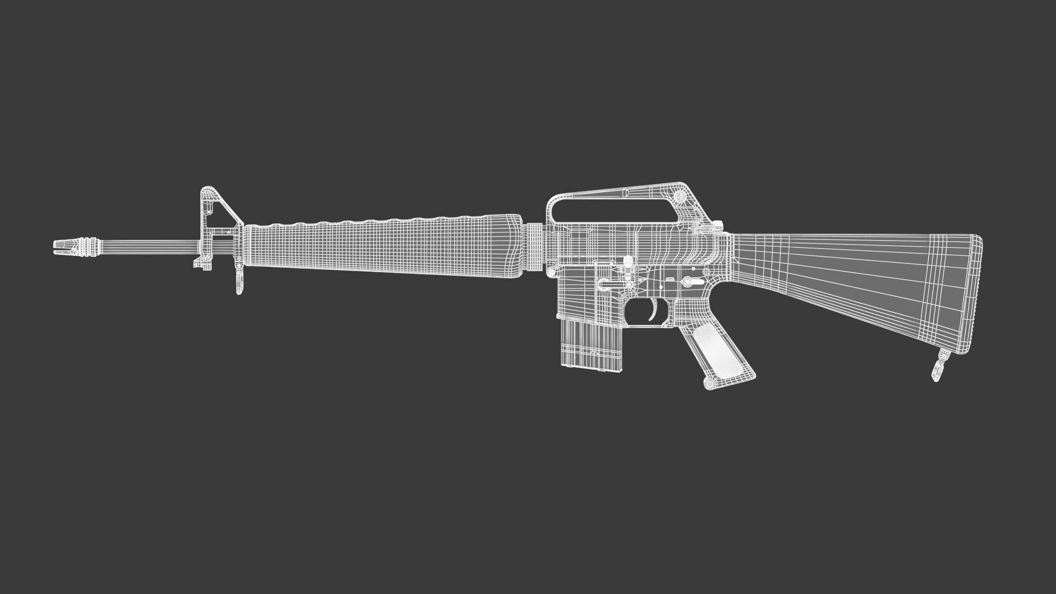 Assault Rifle Xm16E1  3D model_20