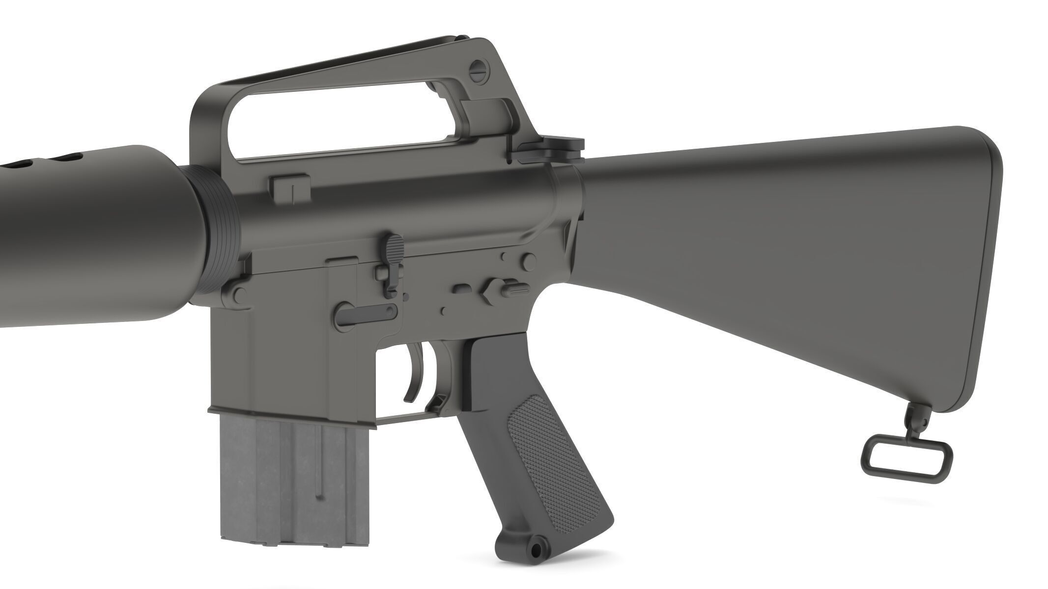 Assault Rifle Xm16E1  3D model_7