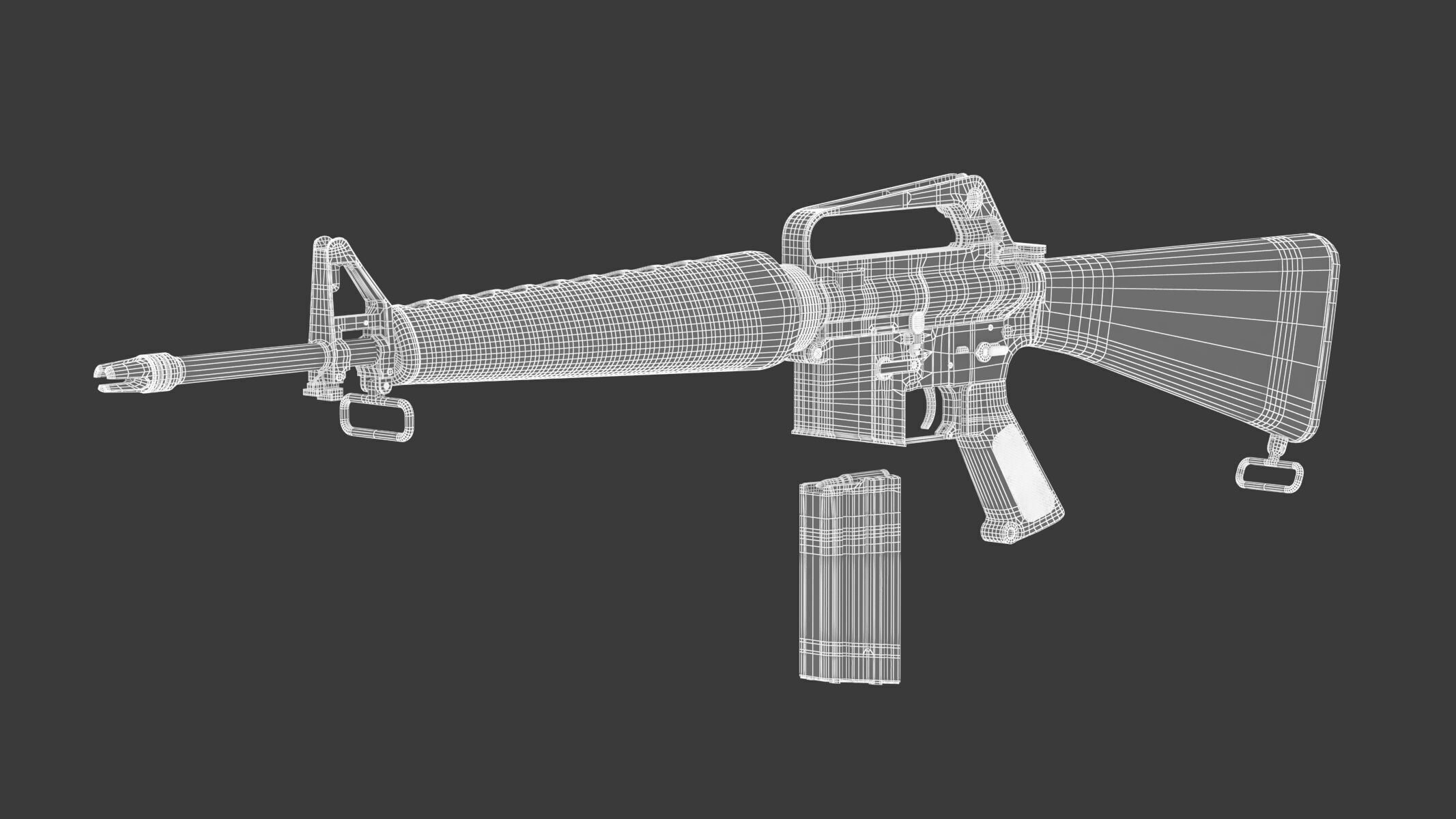 Assault Rifle Xm16E1  3D model_21
