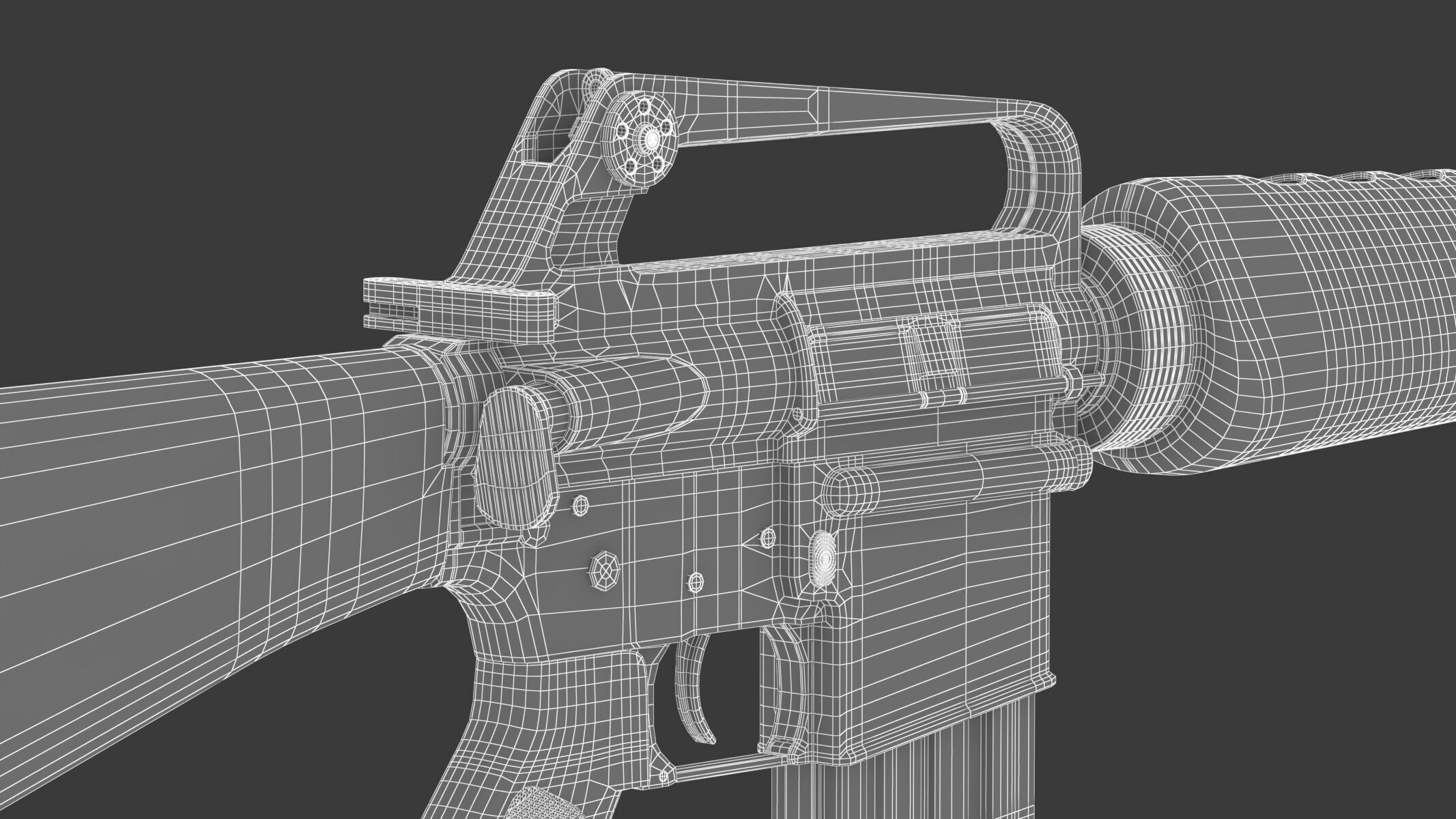 Assault Rifle Xm16E1  3D model_25