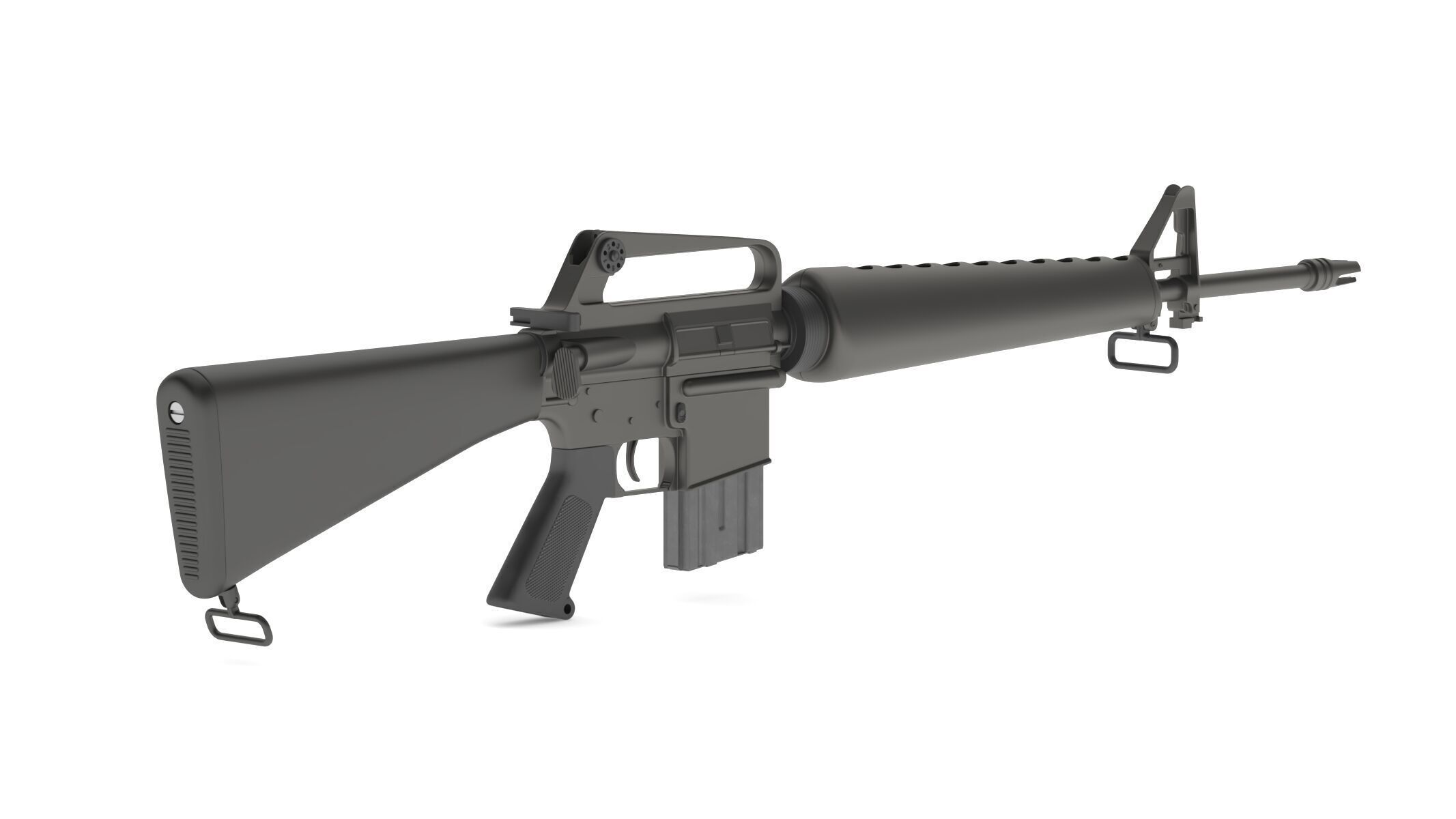 Assault Rifle Xm16E1  3D model_3