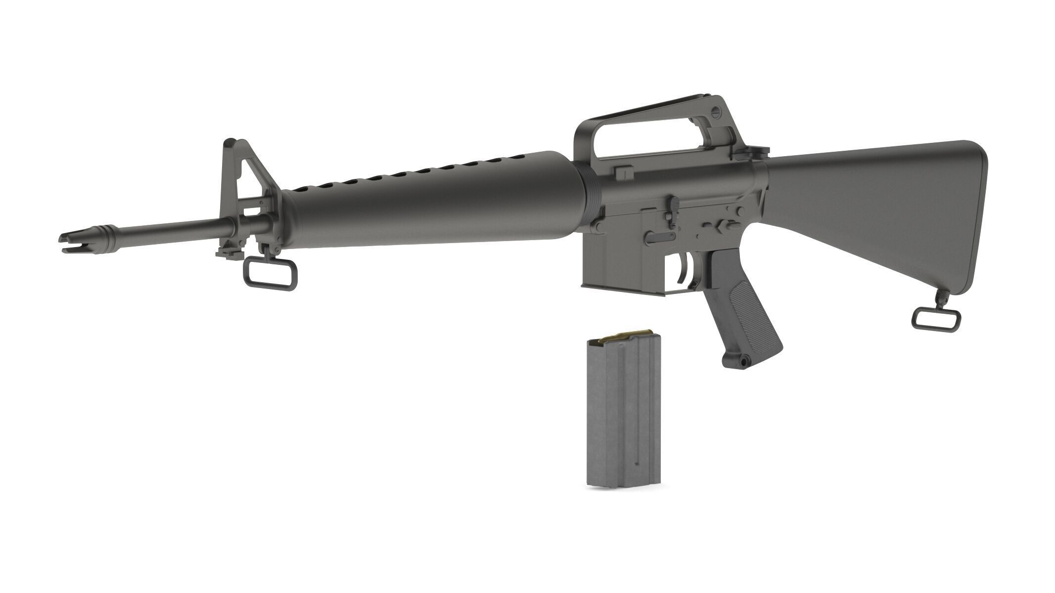 Assault Rifle Xm16E1  3D model_6