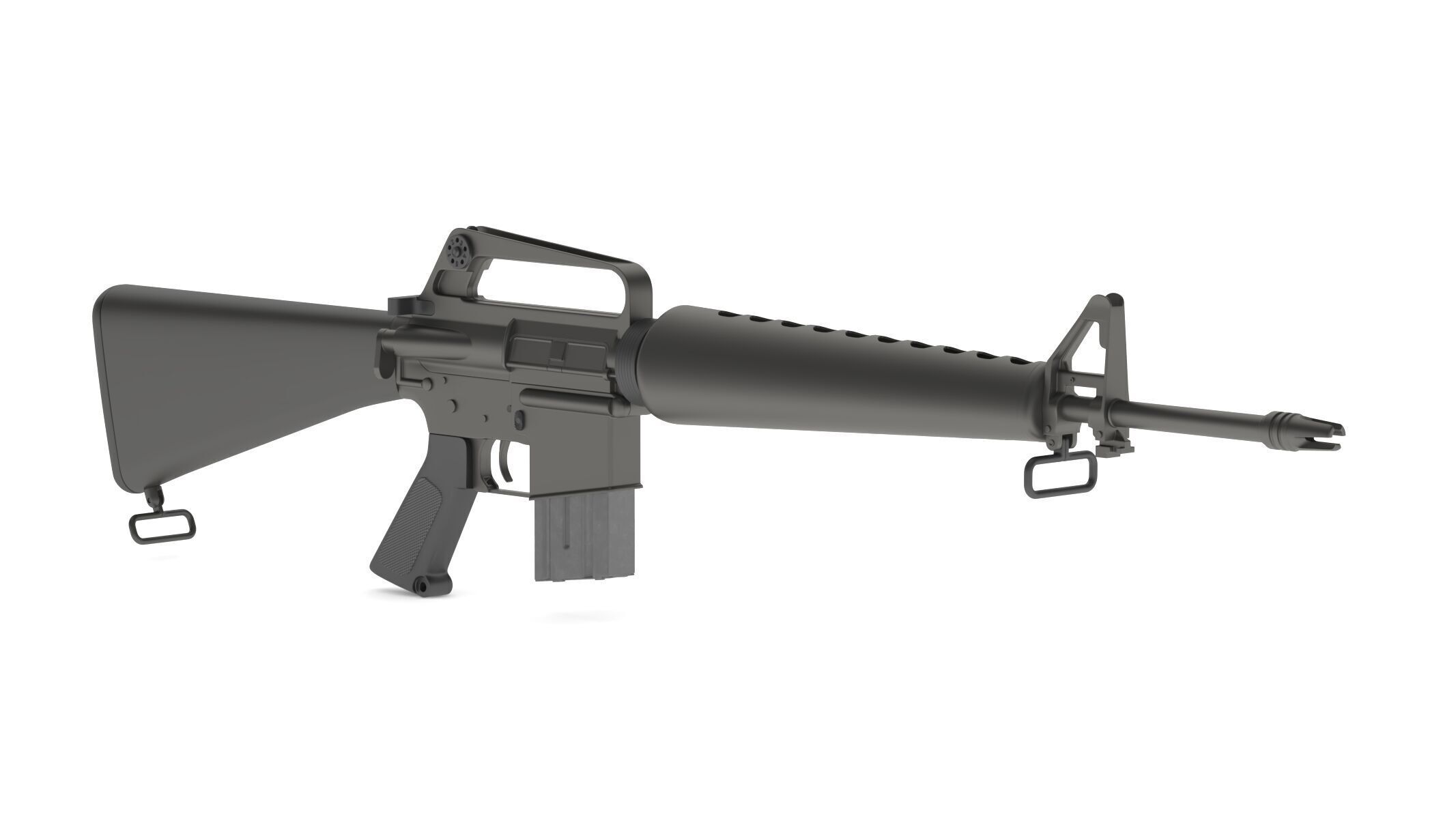 Assault Rifle Xm16E1  3D model_1