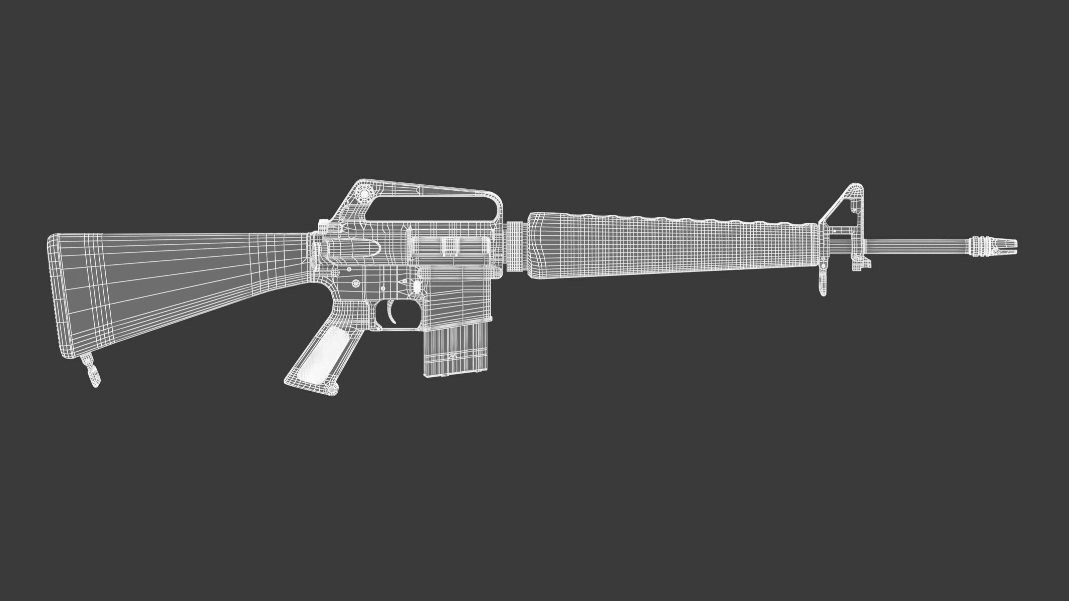 Assault Rifle Xm16E1  3D model_17
