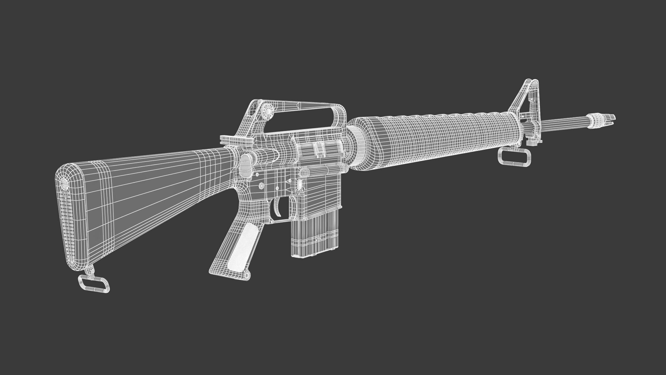 Assault Rifle Xm16E1  3D model_18