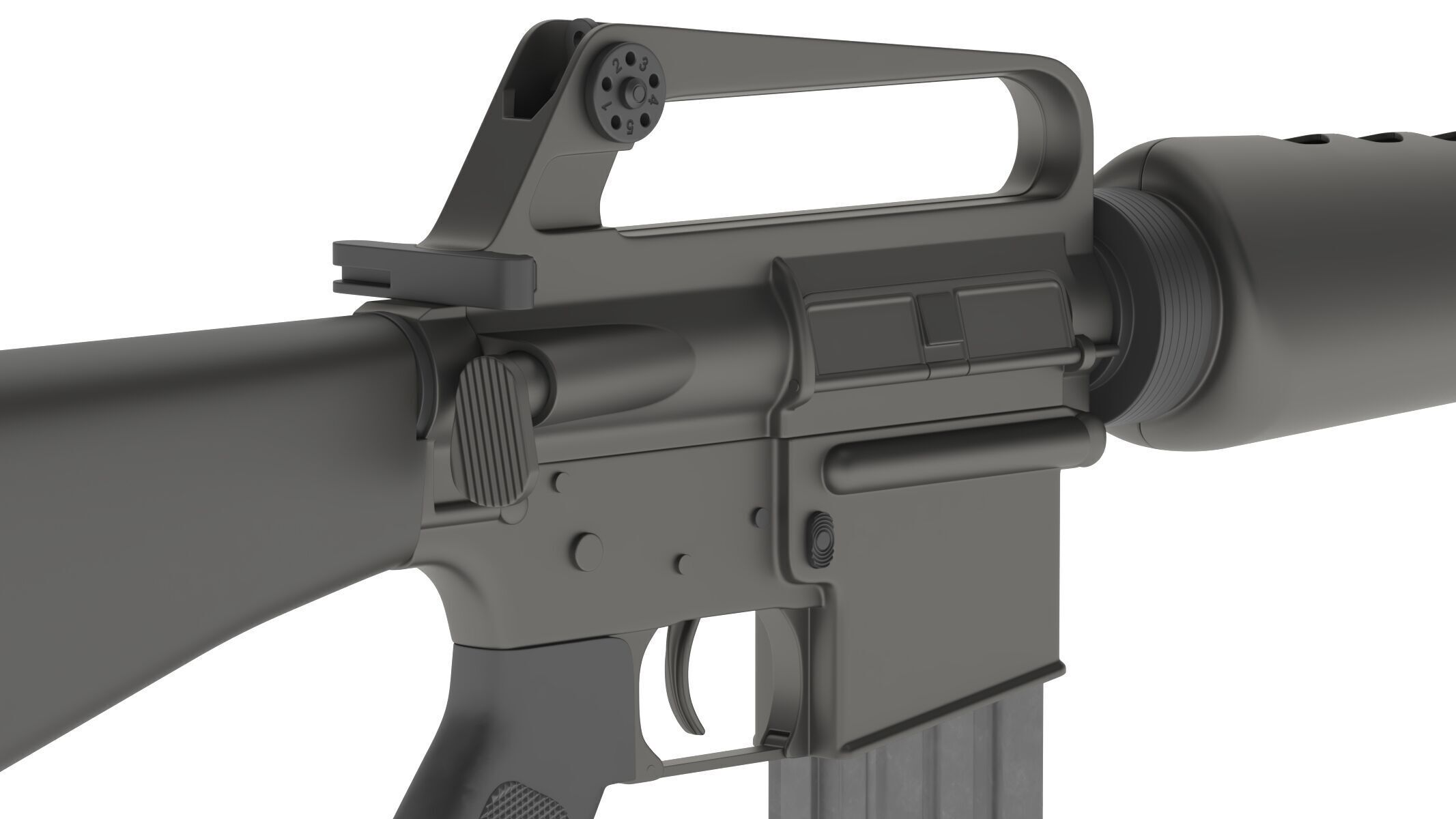 Assault Rifle Xm16E1  3D model_10