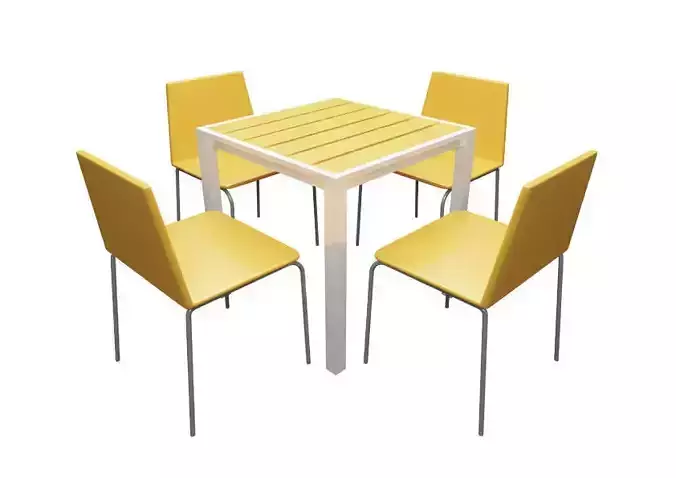Dining table set  yellow color 