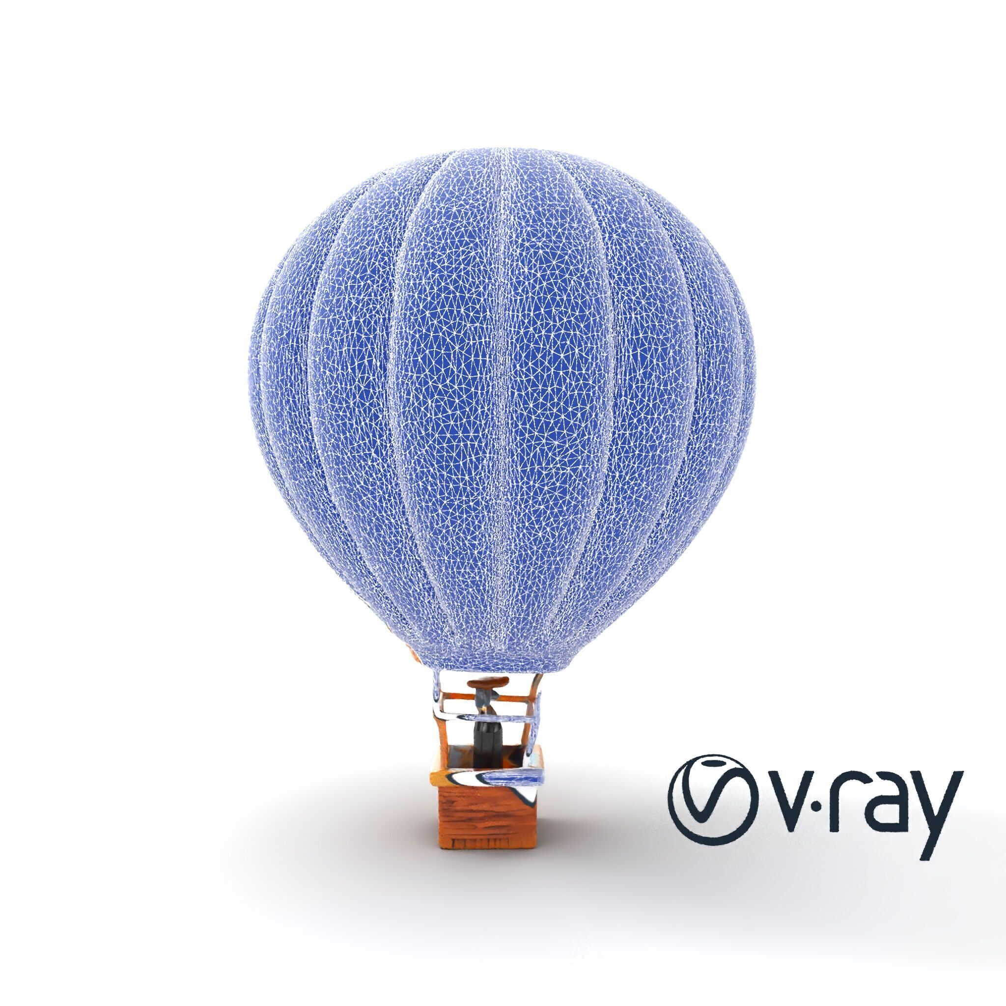 Classic Hot Air Balloon Cloudy Sky model pack Low-poly 3D model_30
