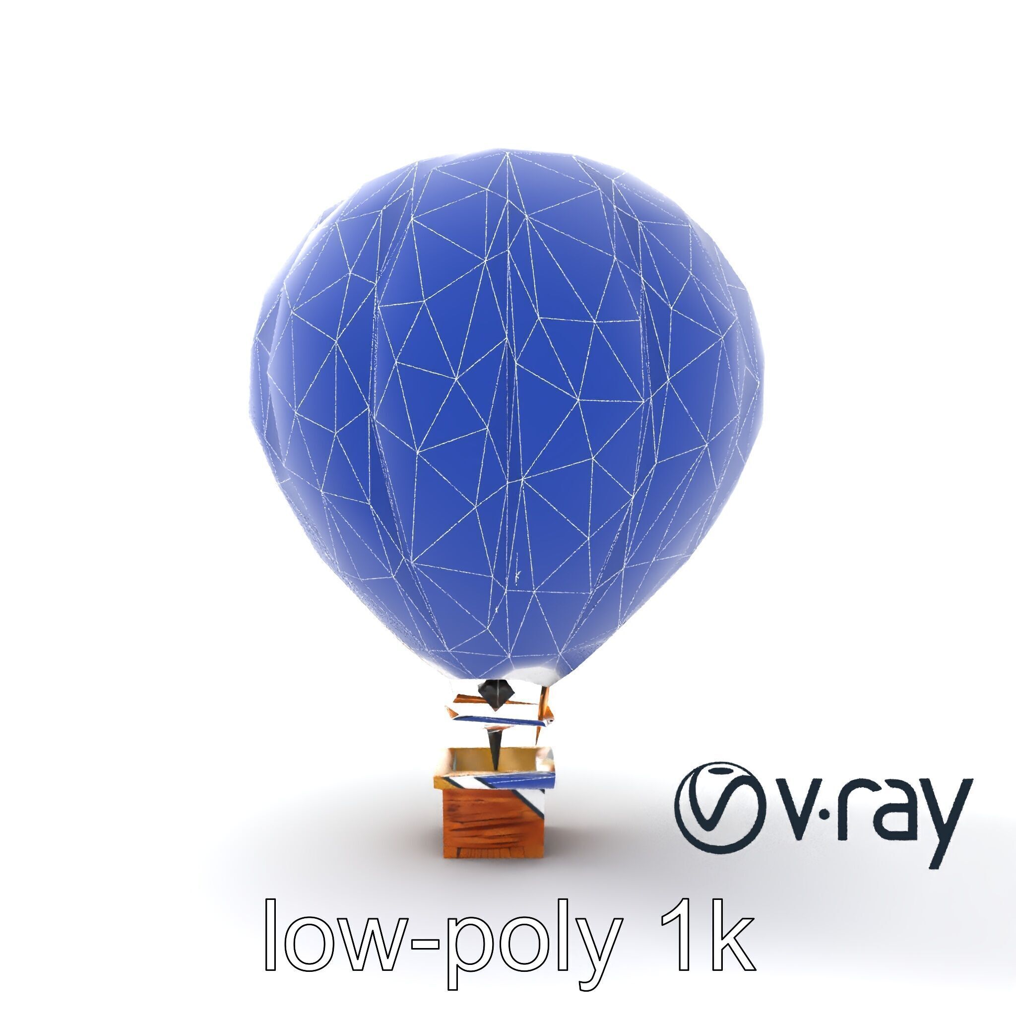 Classic Hot Air Balloon Cloudy Sky model pack Low-poly 3D model_27