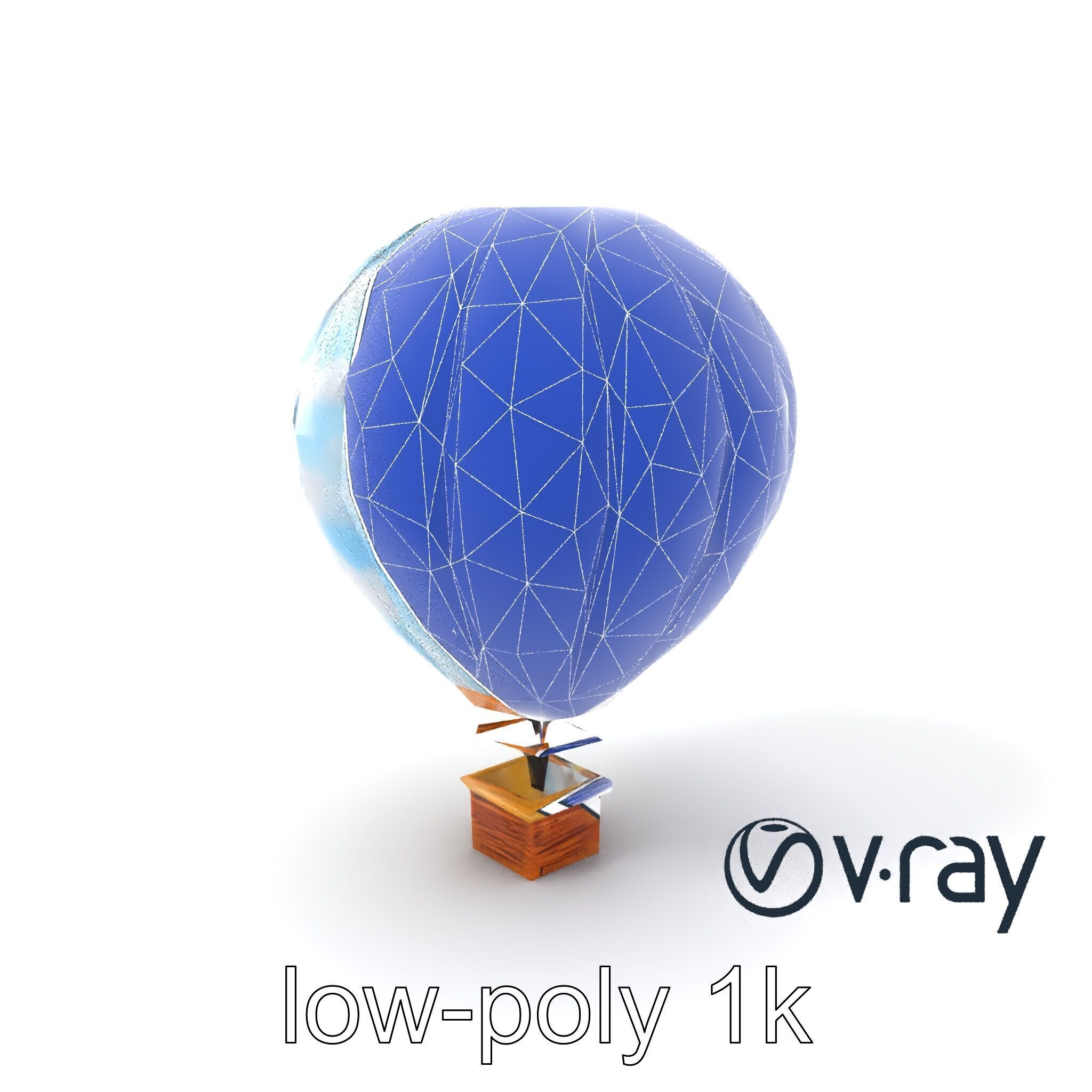 Classic Hot Air Balloon Cloudy Sky model pack Low-poly 3D model_31