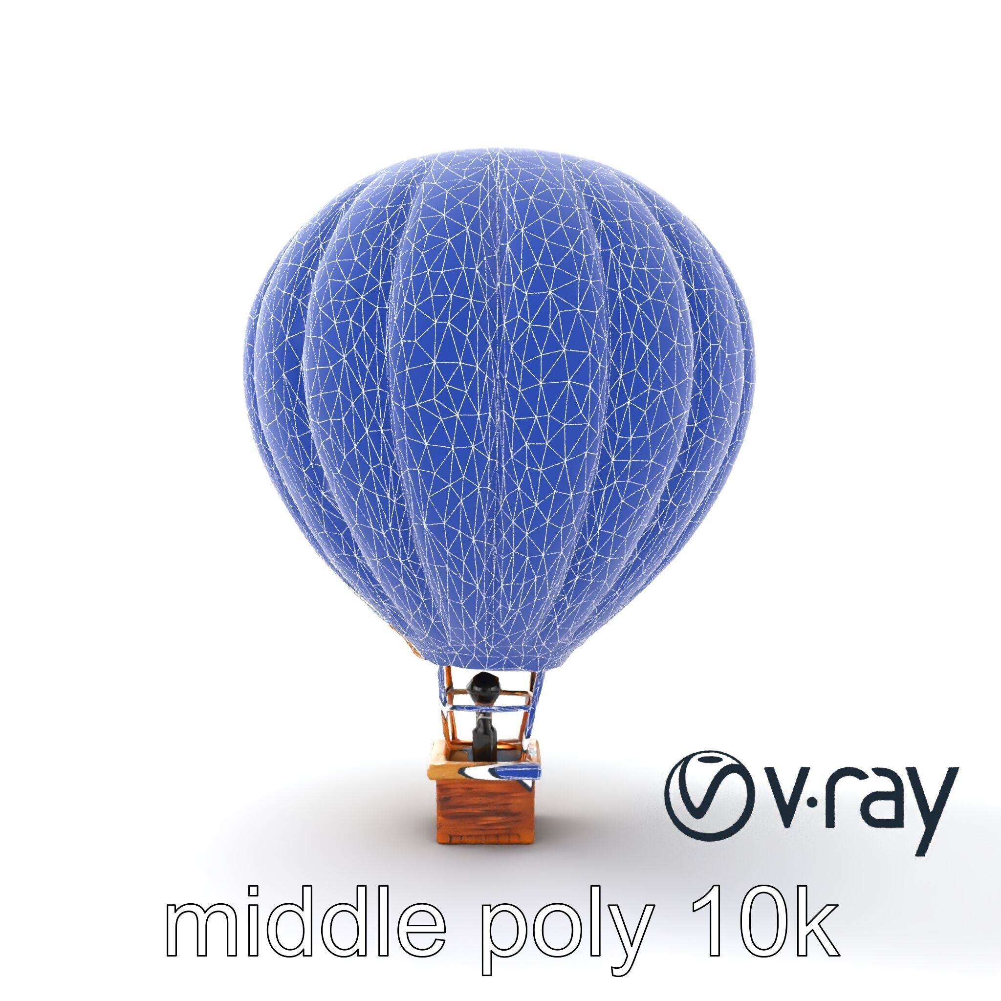 Classic Hot Air Balloon Cloudy Sky model pack Low-poly 3D model_24