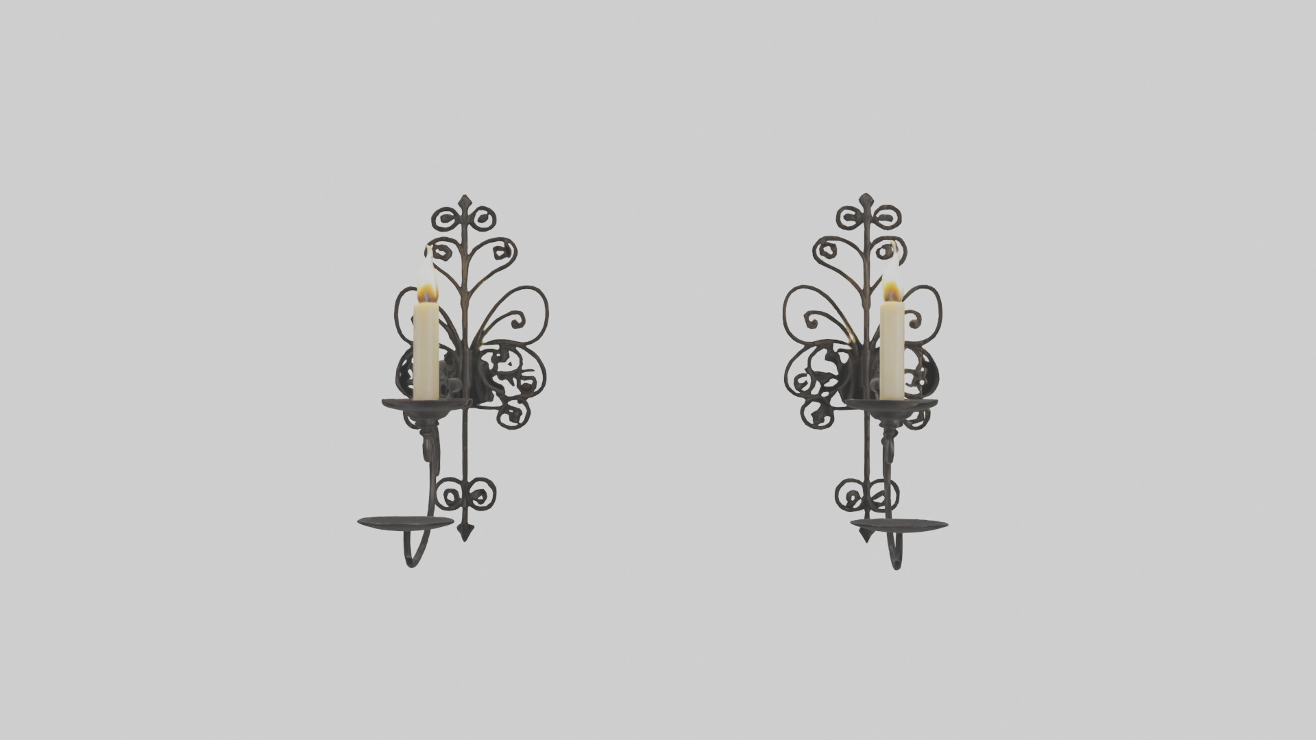 Candle wall sconce model Low-poly 3D model_14