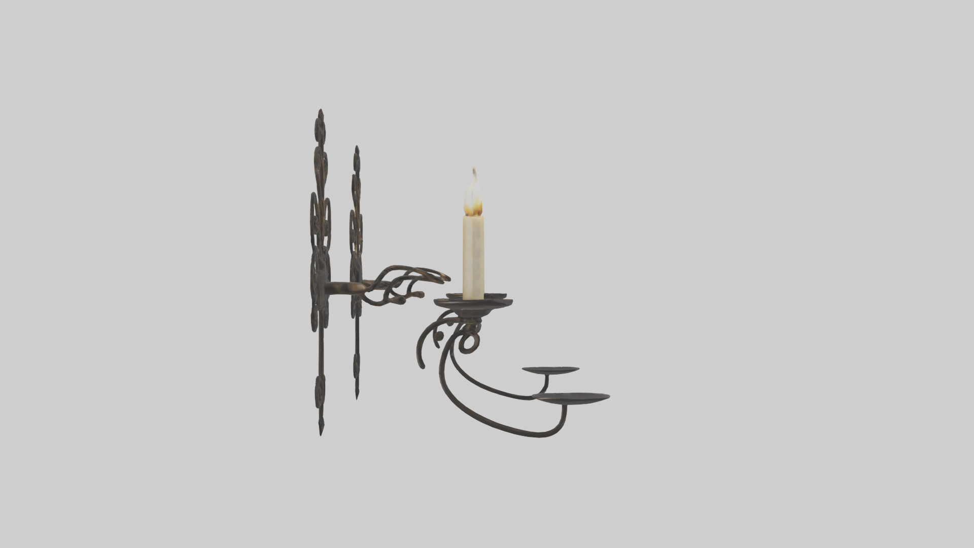 Candle wall sconce model Low-poly 3D model_23