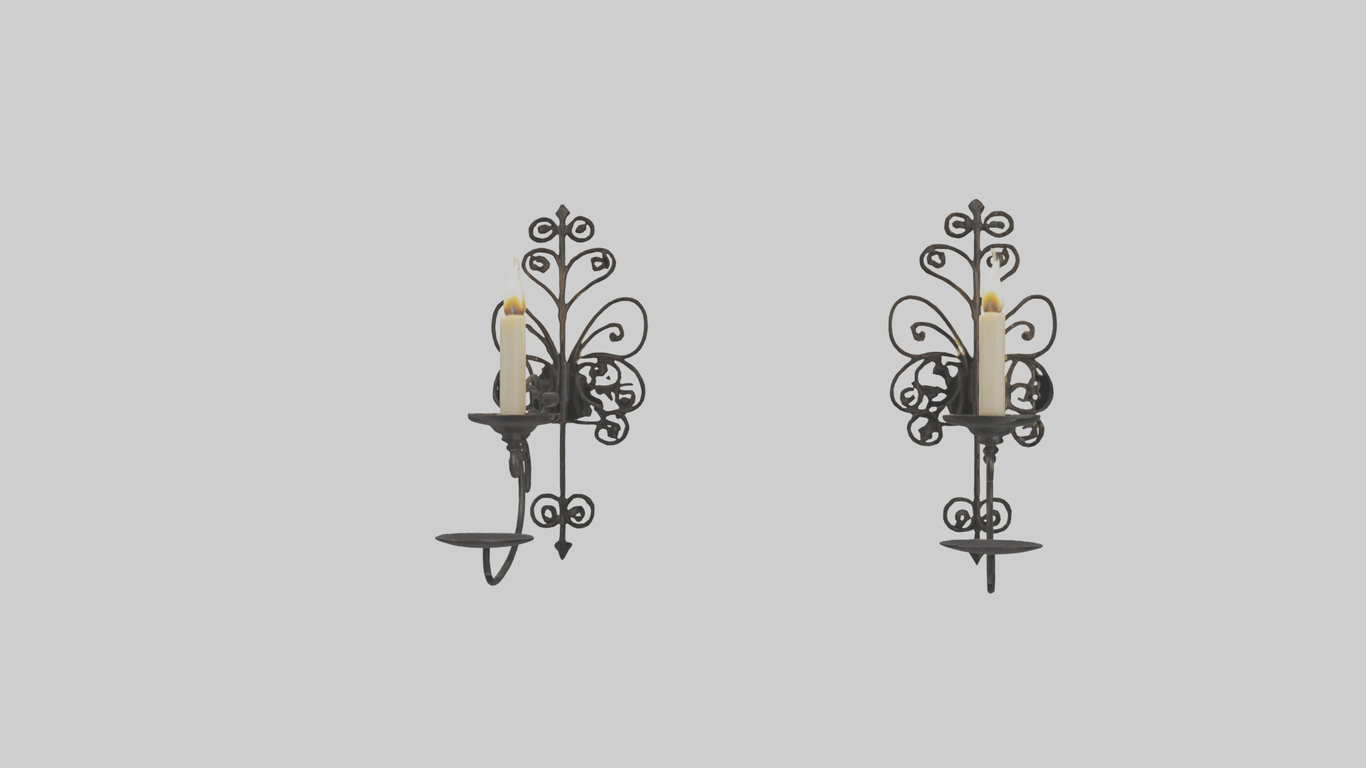 Candle wall sconce model Low-poly 3D model_15