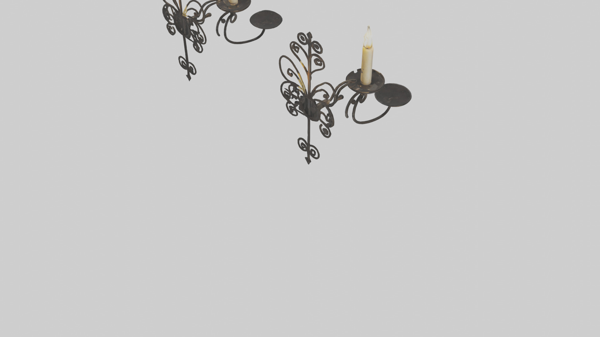 Candle wall sconce model Low-poly 3D model_4
