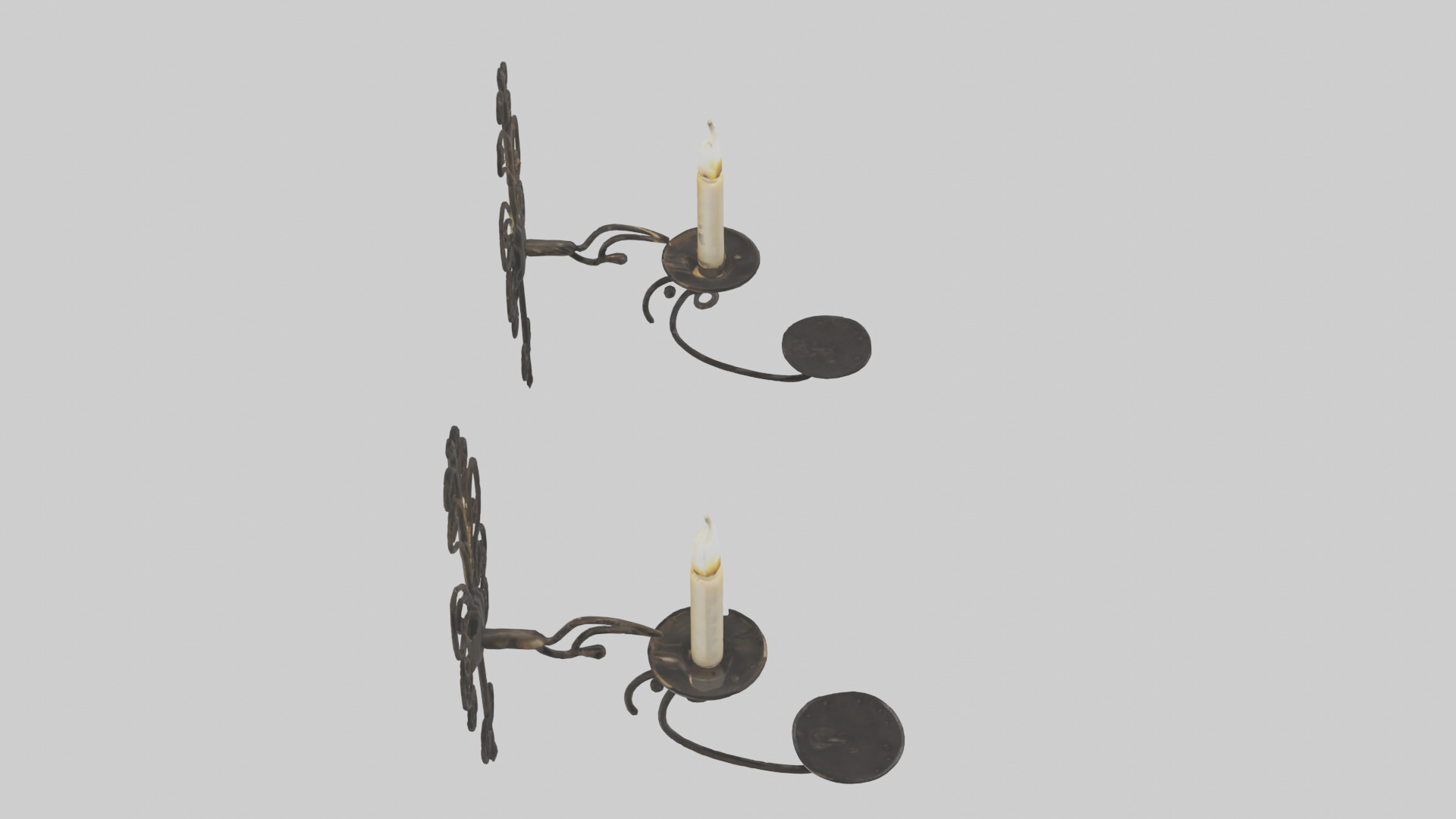 Candle wall sconce model Low-poly 3D model_28