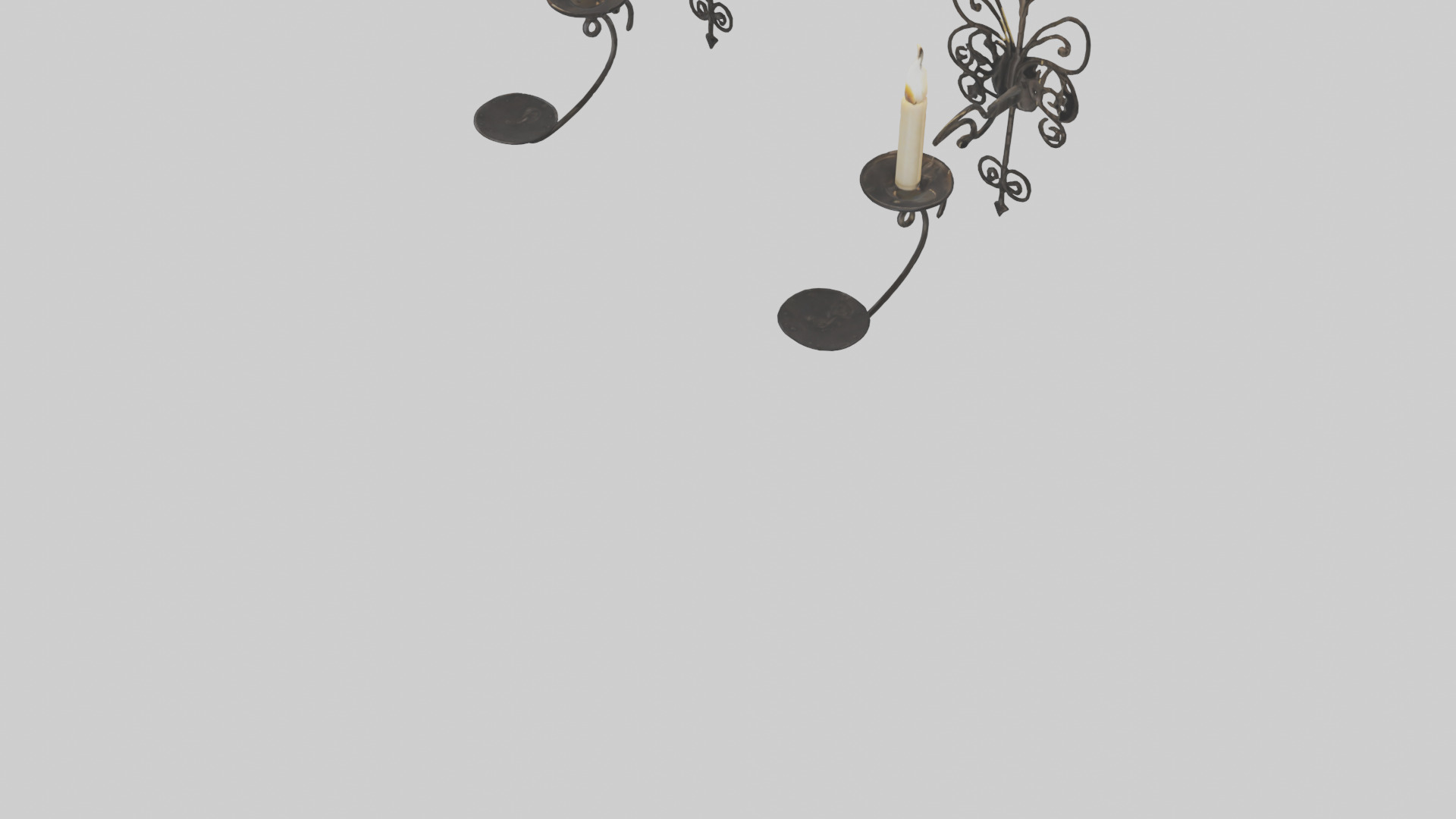 Candle wall sconce model Low-poly 3D model_5