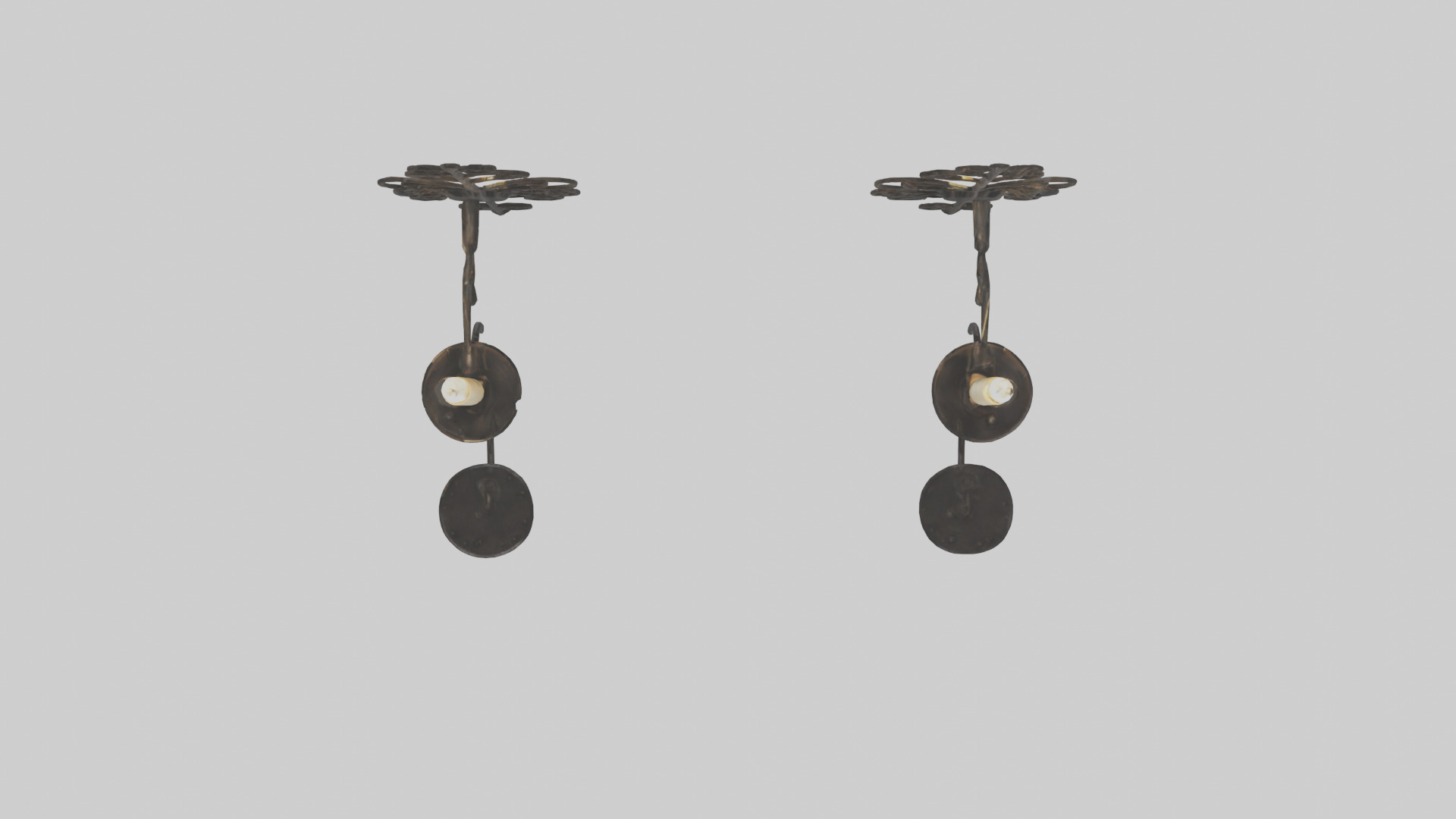 Candle wall sconce model Low-poly 3D model_24